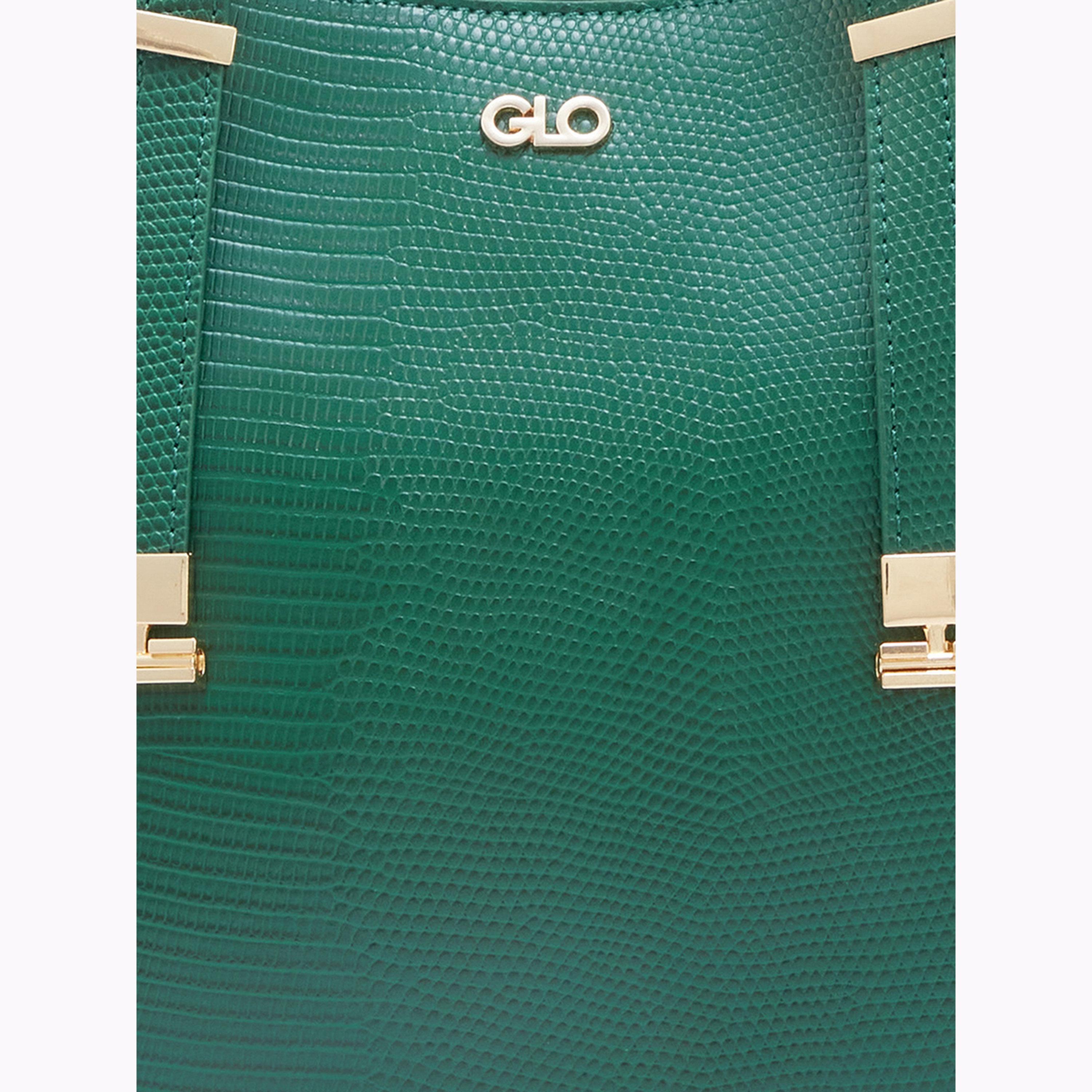 شنطة يد بتفاصيل بارزة الملمس وسحاب إغلاق لون أخضر-women-bagsandwallets-handbags-image-6