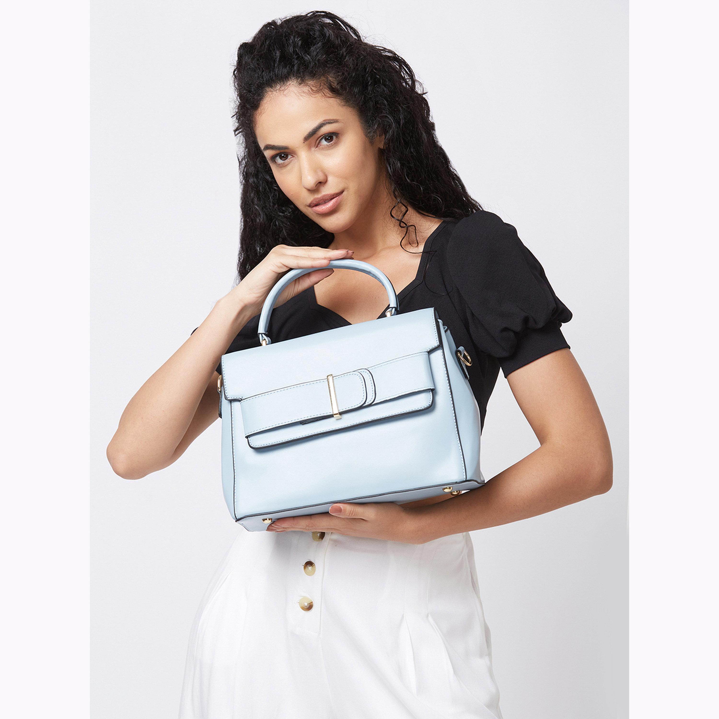 Globus X Styli Sky Blue Handbag with Top Handle-women-bagsandwallets-handbags-image-2
