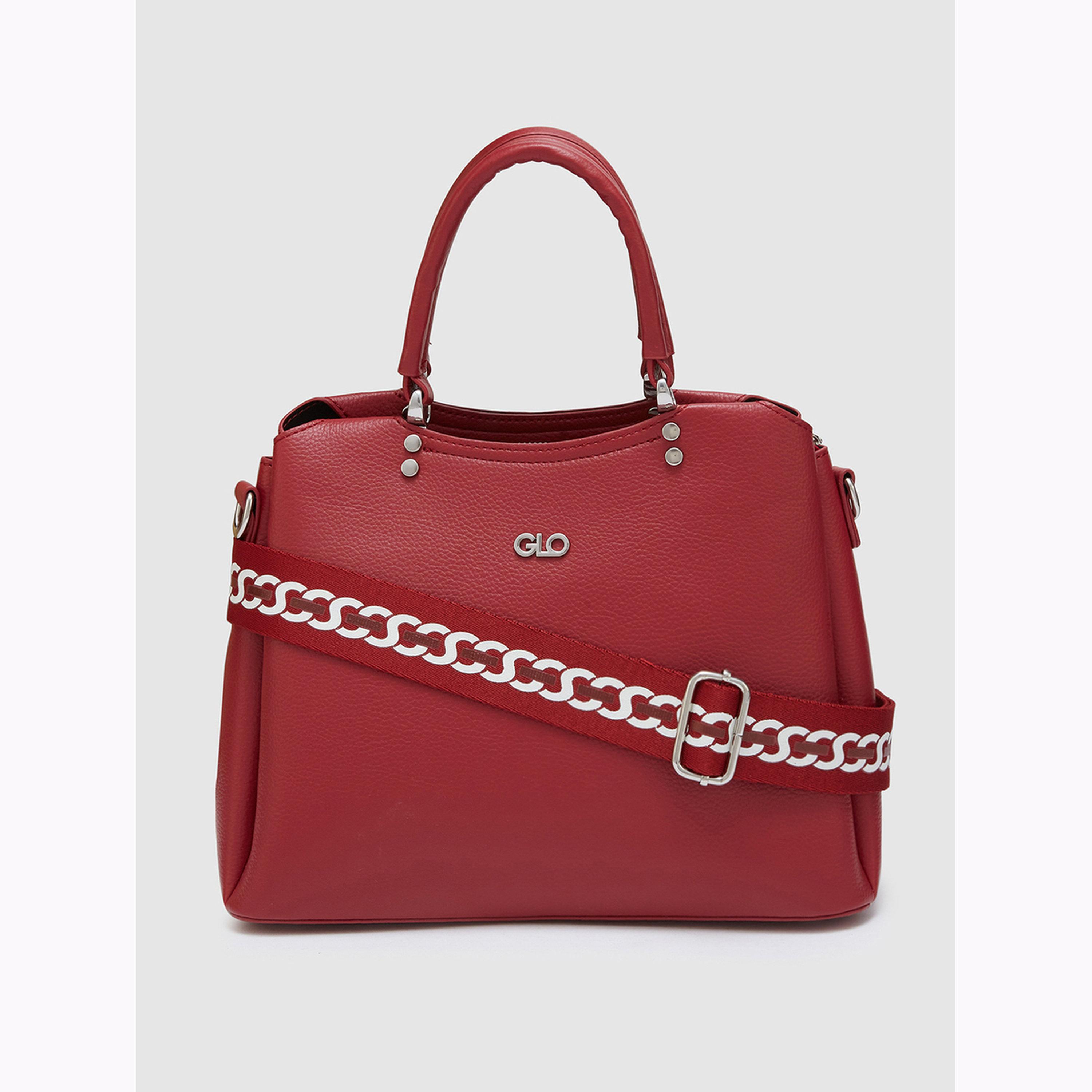 Globus X Styli Red Textured Handbag with Dual Handle-women-bagsandwallets-handbags-image-1
