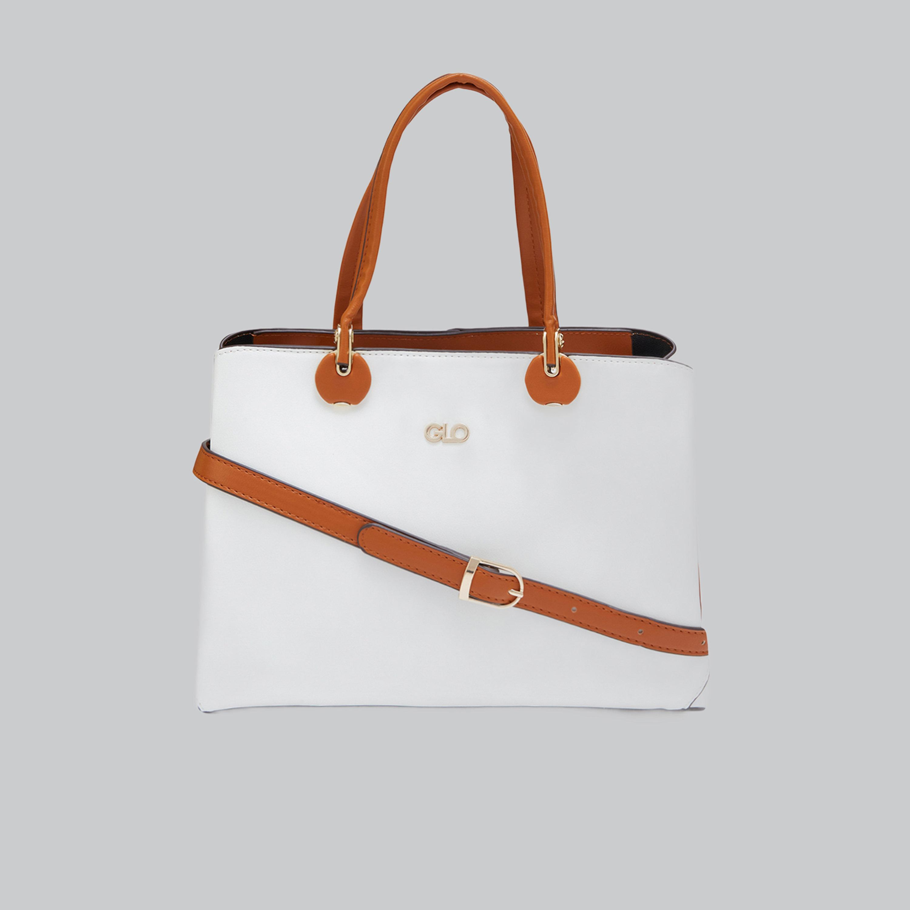 شنطة يد سادة بمقبض مزدوج لون أبيض-women-bagsandwallets-handbags-image-1