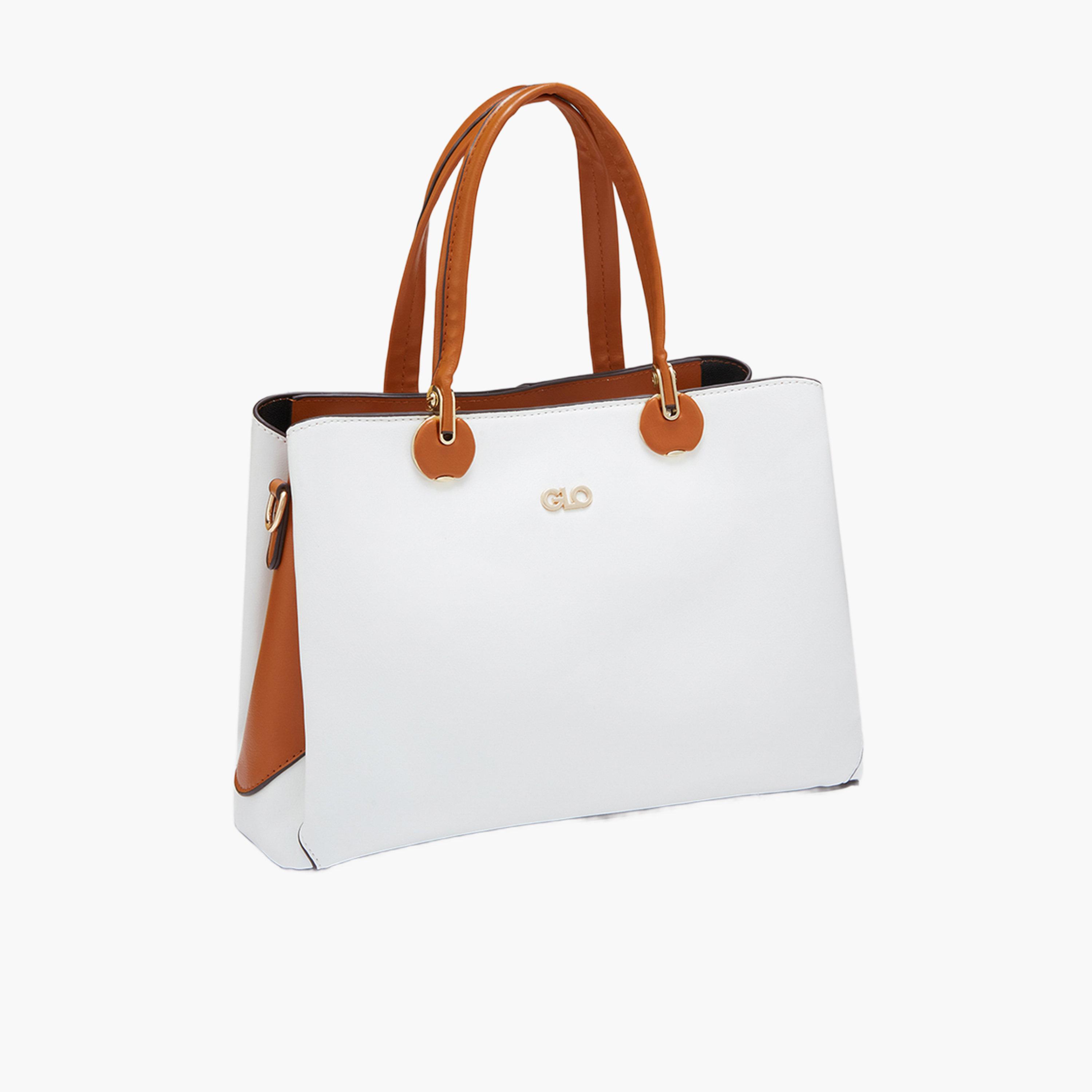شنطة يد سادة بمقبض مزدوج لون أبيض-women-bagsandwallets-handbags-image-4