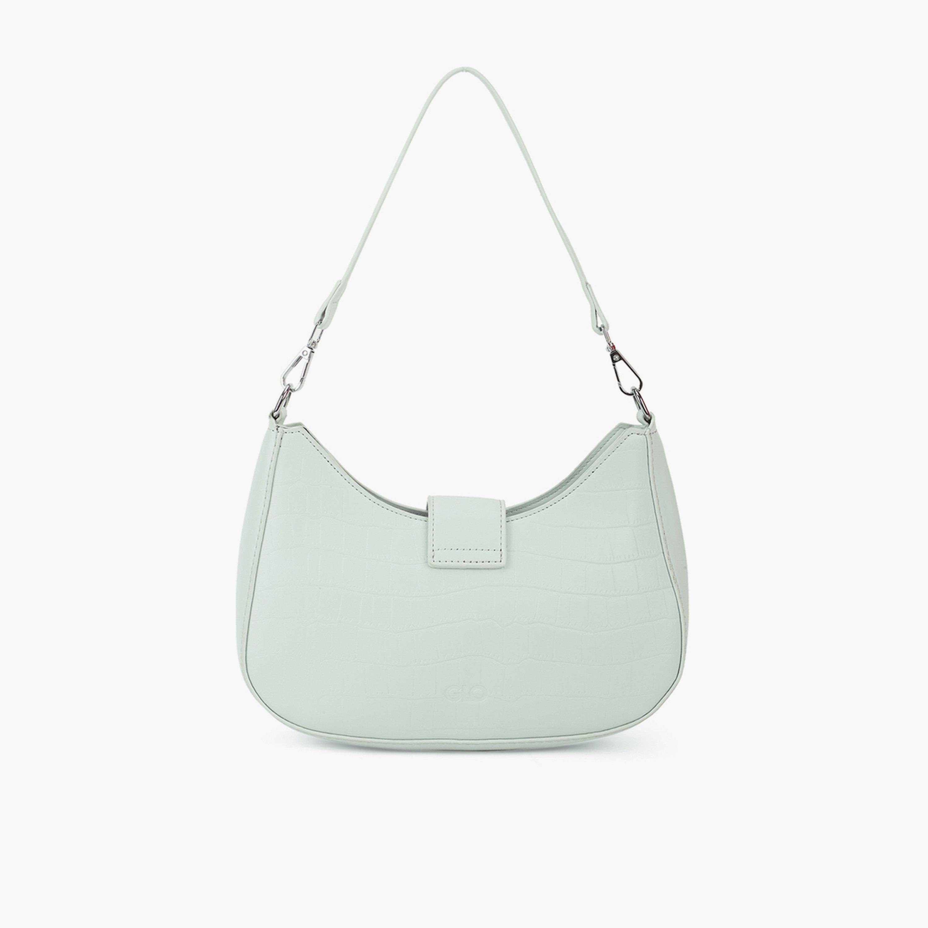Globus X Styli Blue Textured Shoulder Bag with Detachable Strap-women-bagsandwallets-handbags-image-3