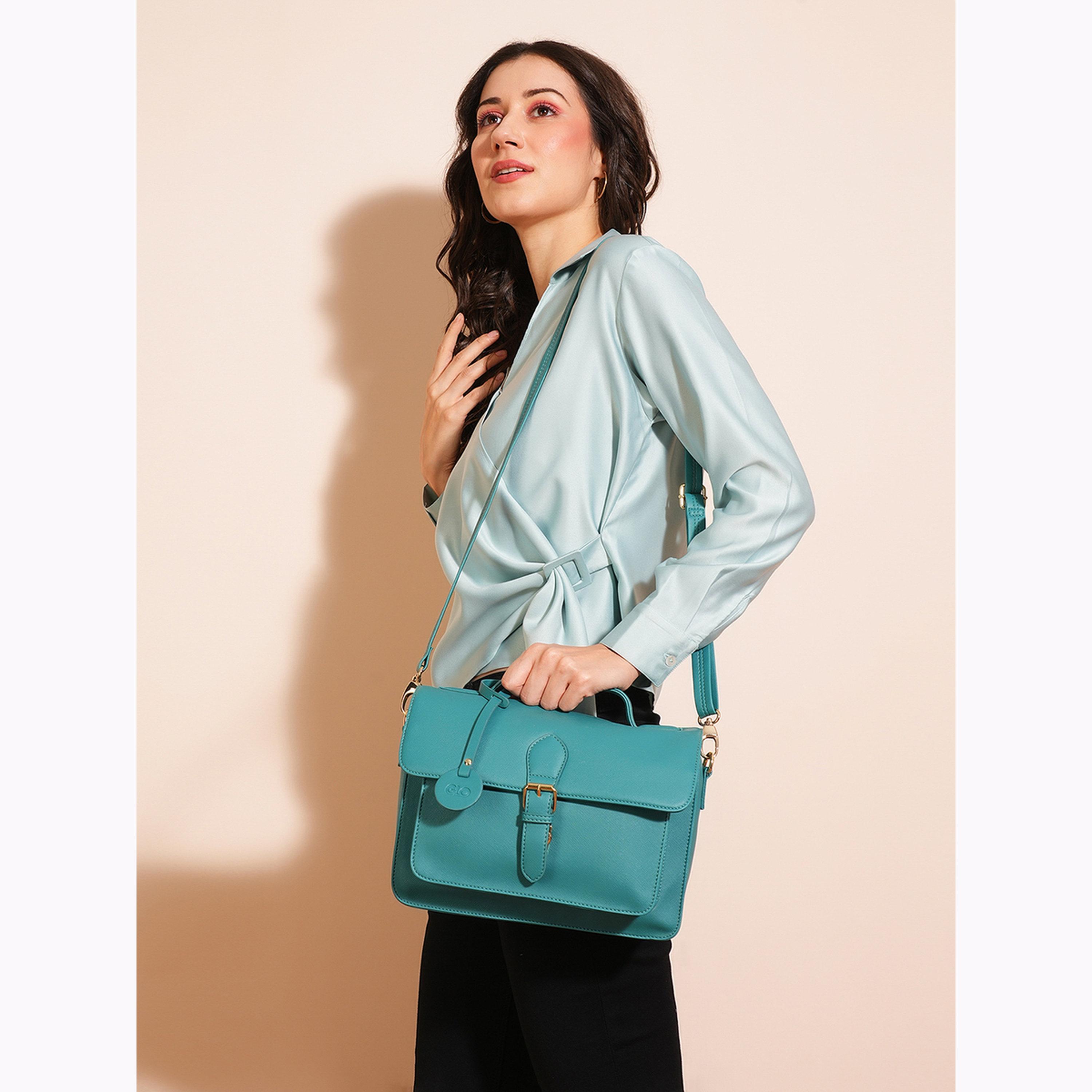 Globus X Styli Emerald Green Textured Crossbody Bag-women-bagsandwallets-handbags-image-2