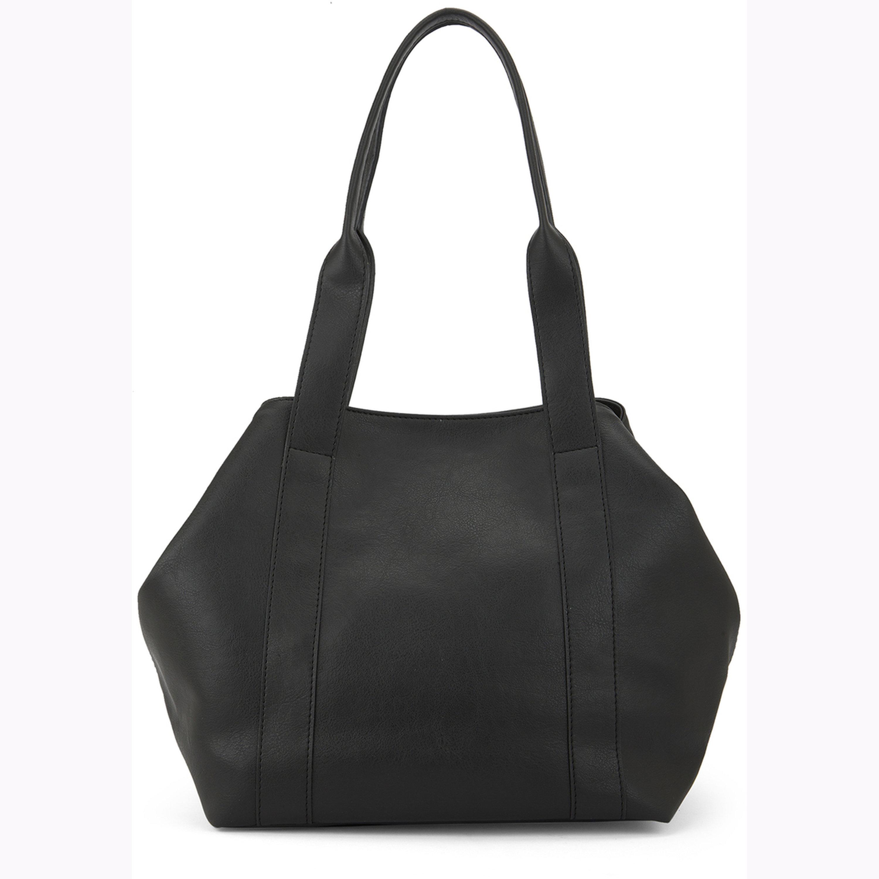 Globus X Styli Black Faux Leather Textured Shoulder Bag-women-bagsandwallets-handbags-image-4
