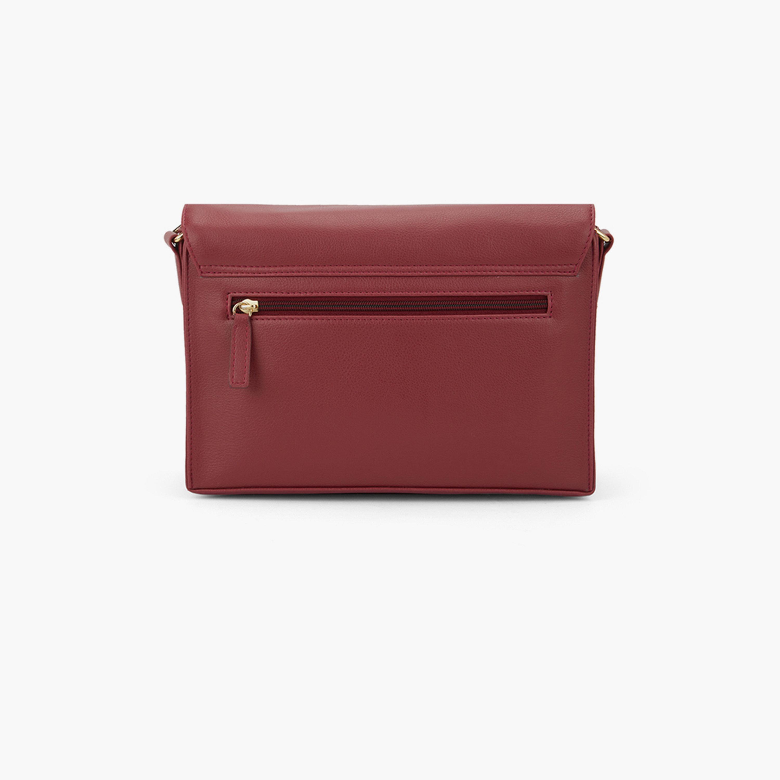 Globus X Styli Maroon Faux Leather Textured Handbag-women-bagsandwallets-handbags-image-4