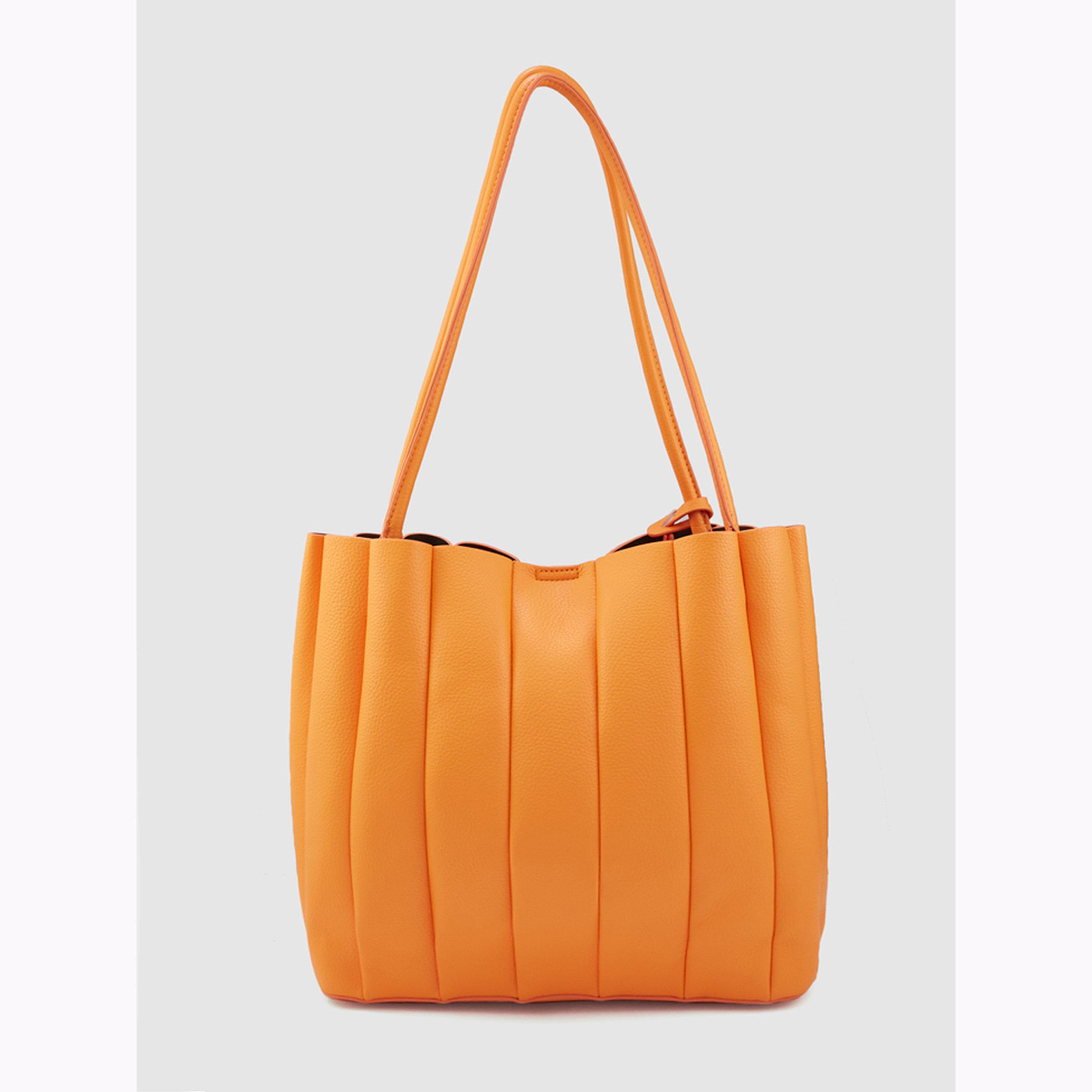 Globus X Styli Orange Textured Quilted Shoulder Bag-women-bagsandwallets-handbags-image-3