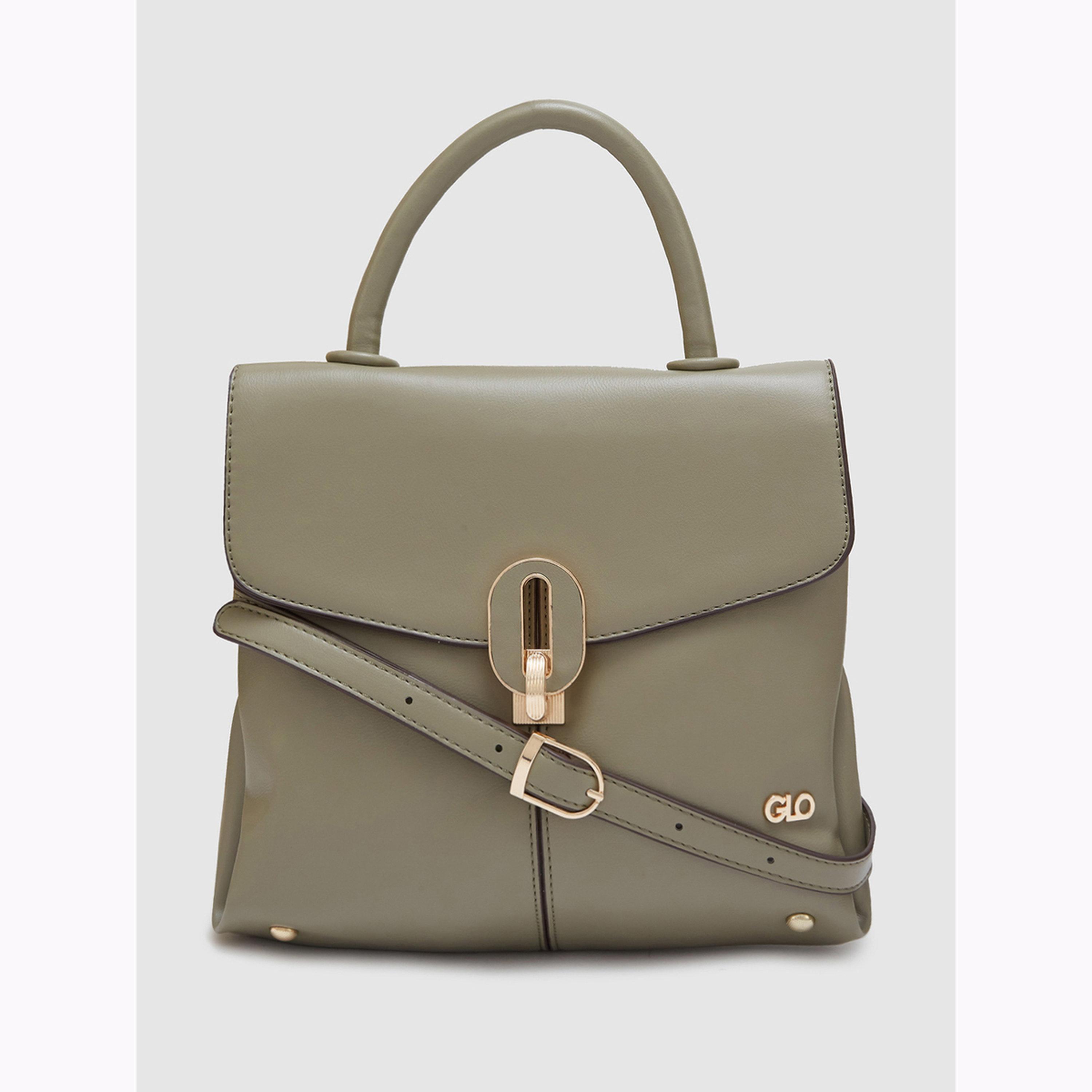 Globus X Styli Olive Solid Handbag with Top Handle-women-bagsandwallets-handbags-image-1