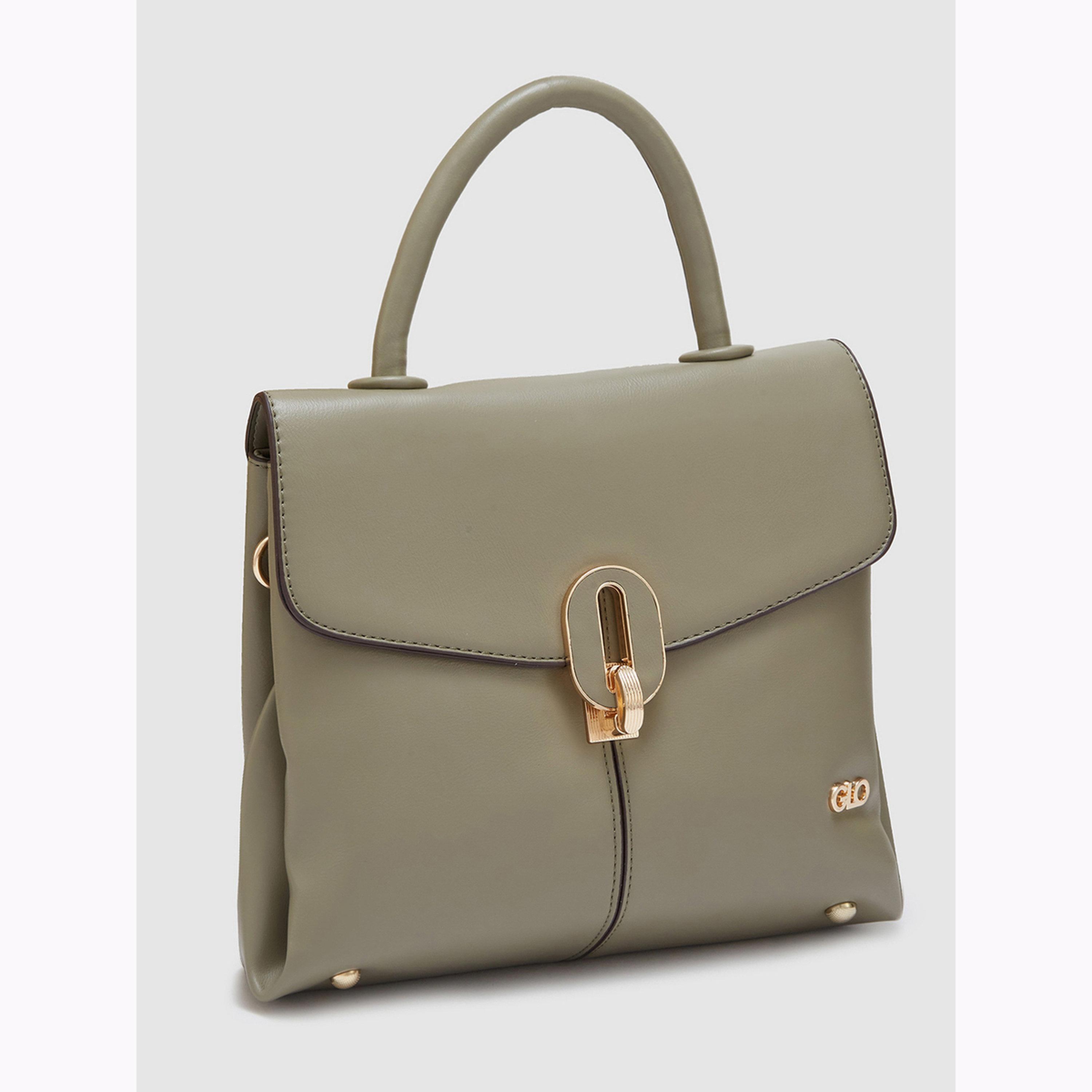 Globus X Styli Olive Solid Handbag with Top Handle-women-bagsandwallets-handbags-image-3