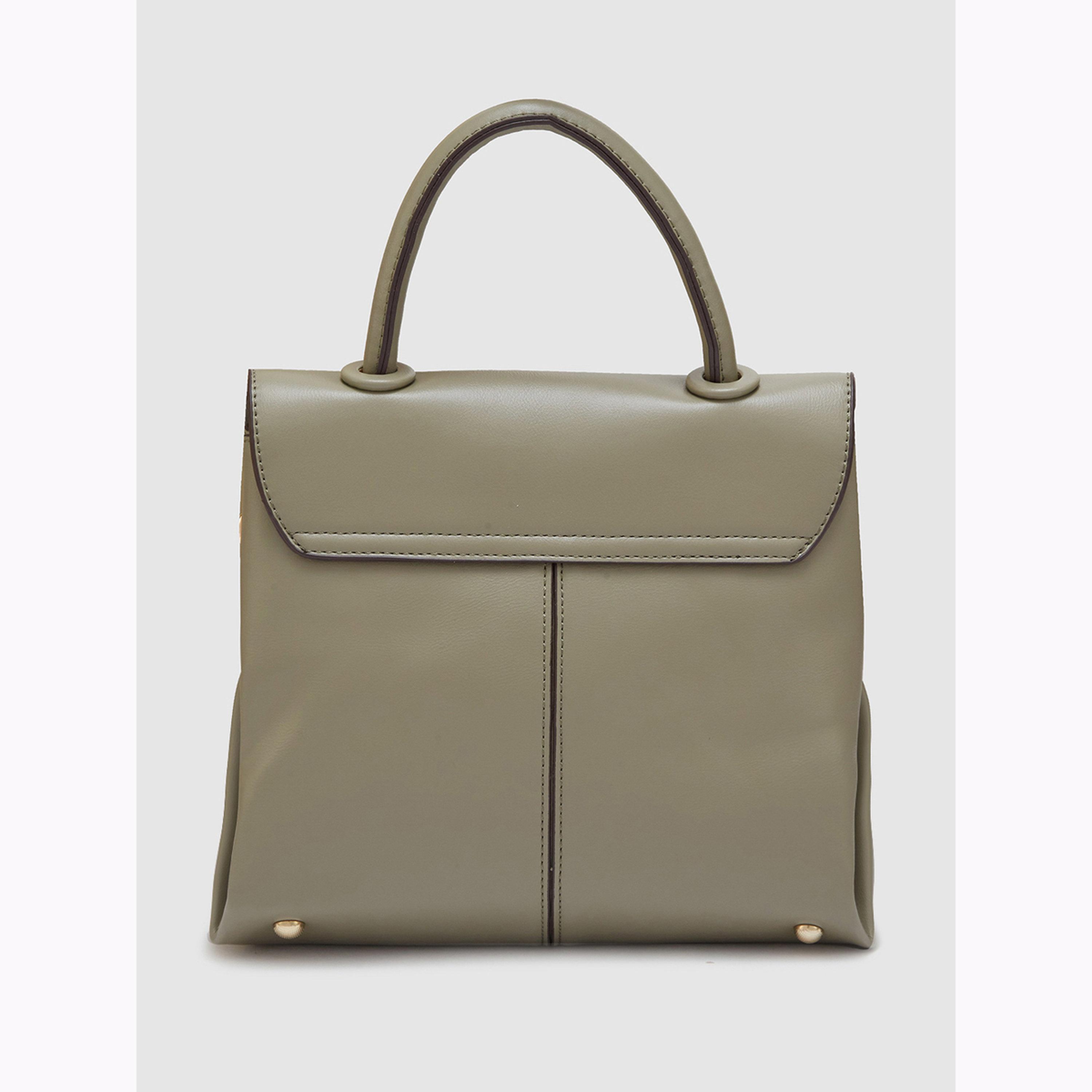 Globus X Styli Olive Solid Handbag with Top Handle-women-bagsandwallets-handbags-image-4