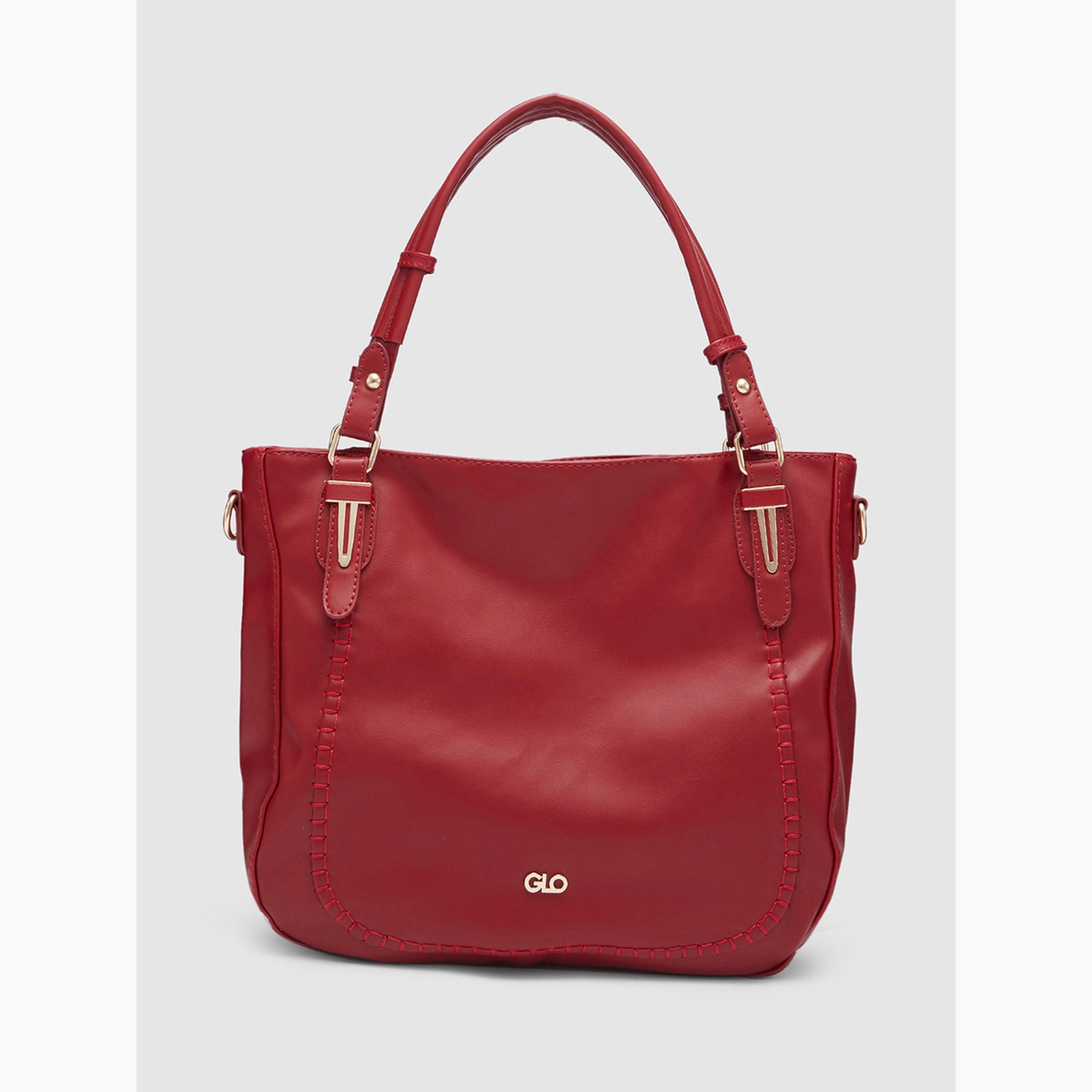 Globus X Styli Maroon Solid Faux Leather Hobo Bag-women-bagsandwallets-handbags-image-1