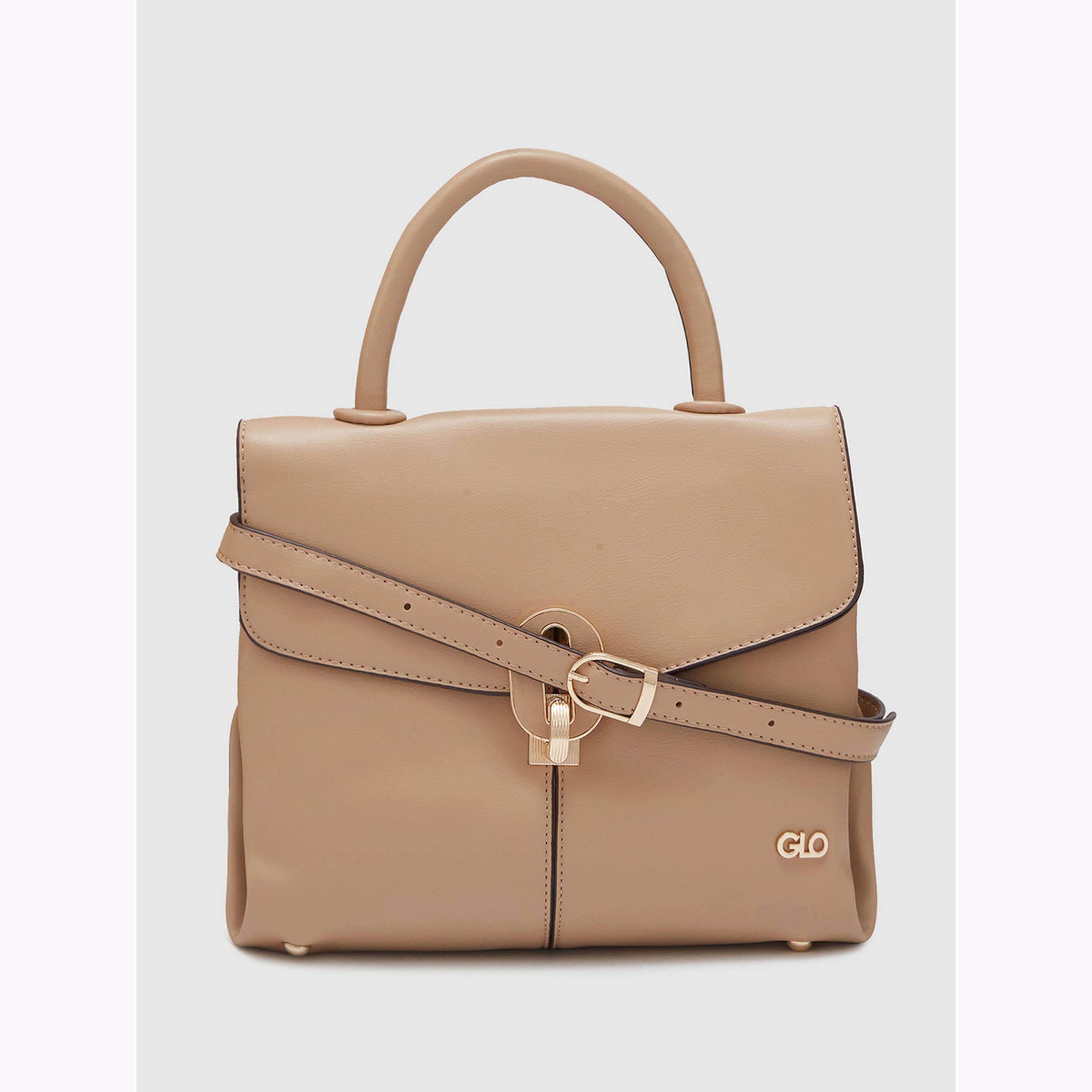 شنطة يد سادة بمقبض علوي لون كاكي-women-bagsandwallets-handbags-image-1