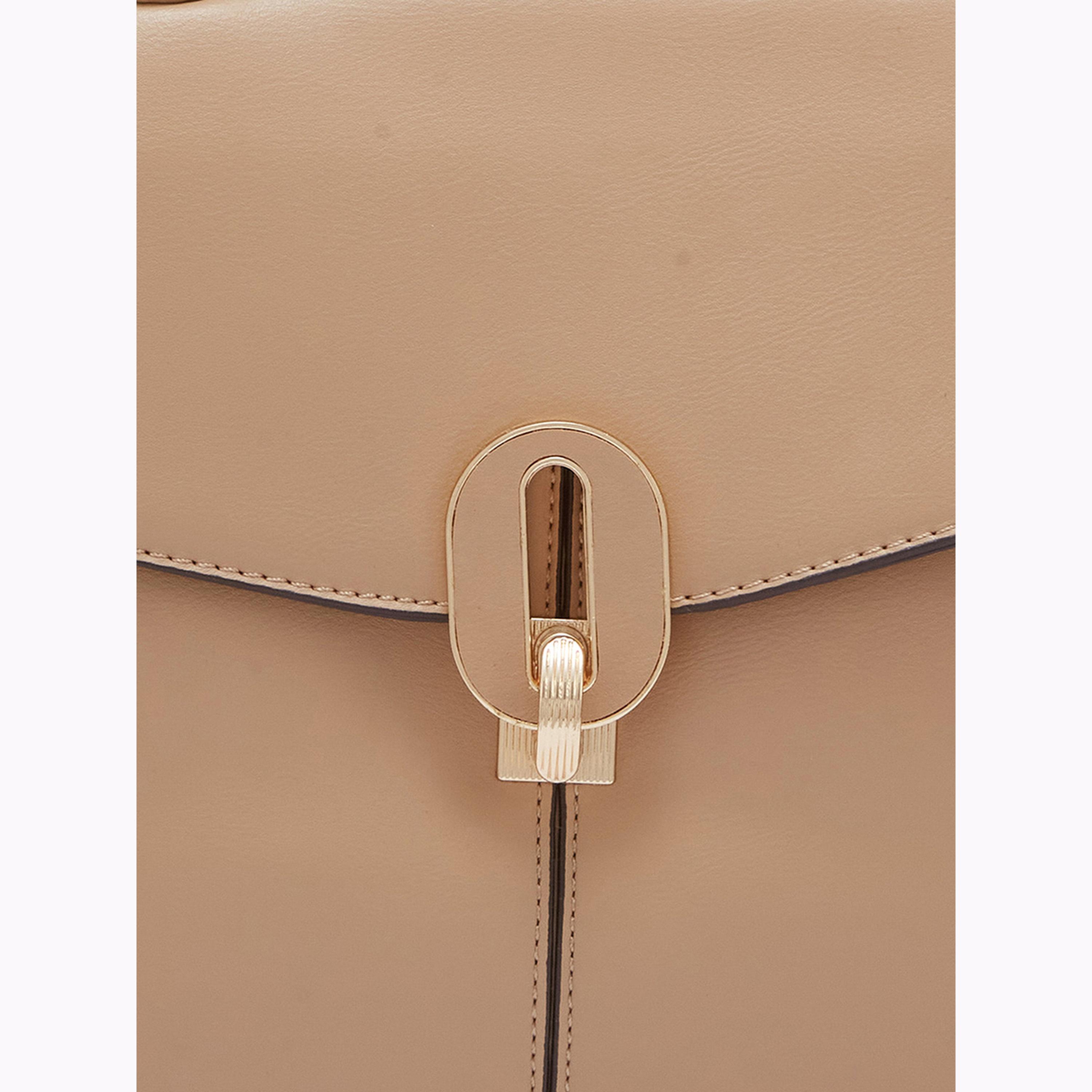 شنطة يد سادة بمقبض علوي لون كاكي-women-bagsandwallets-handbags-image-6