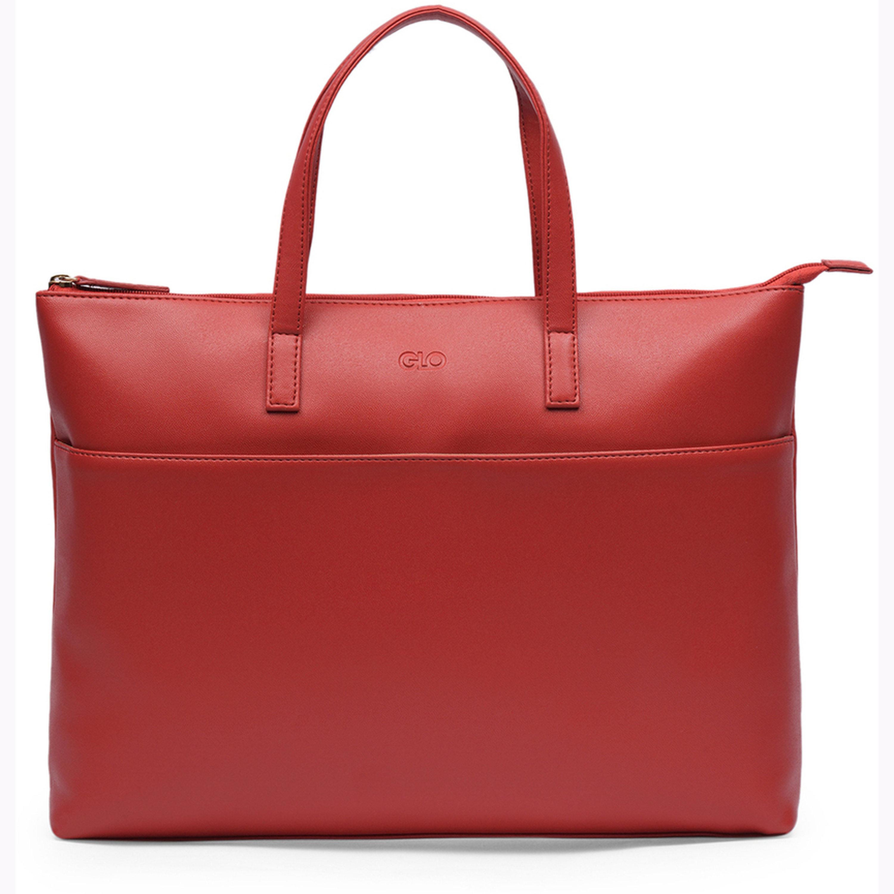 Globus X Styli Red Textured Handbag with Dual Handle-women-bagsandwallets-handbags-image-1