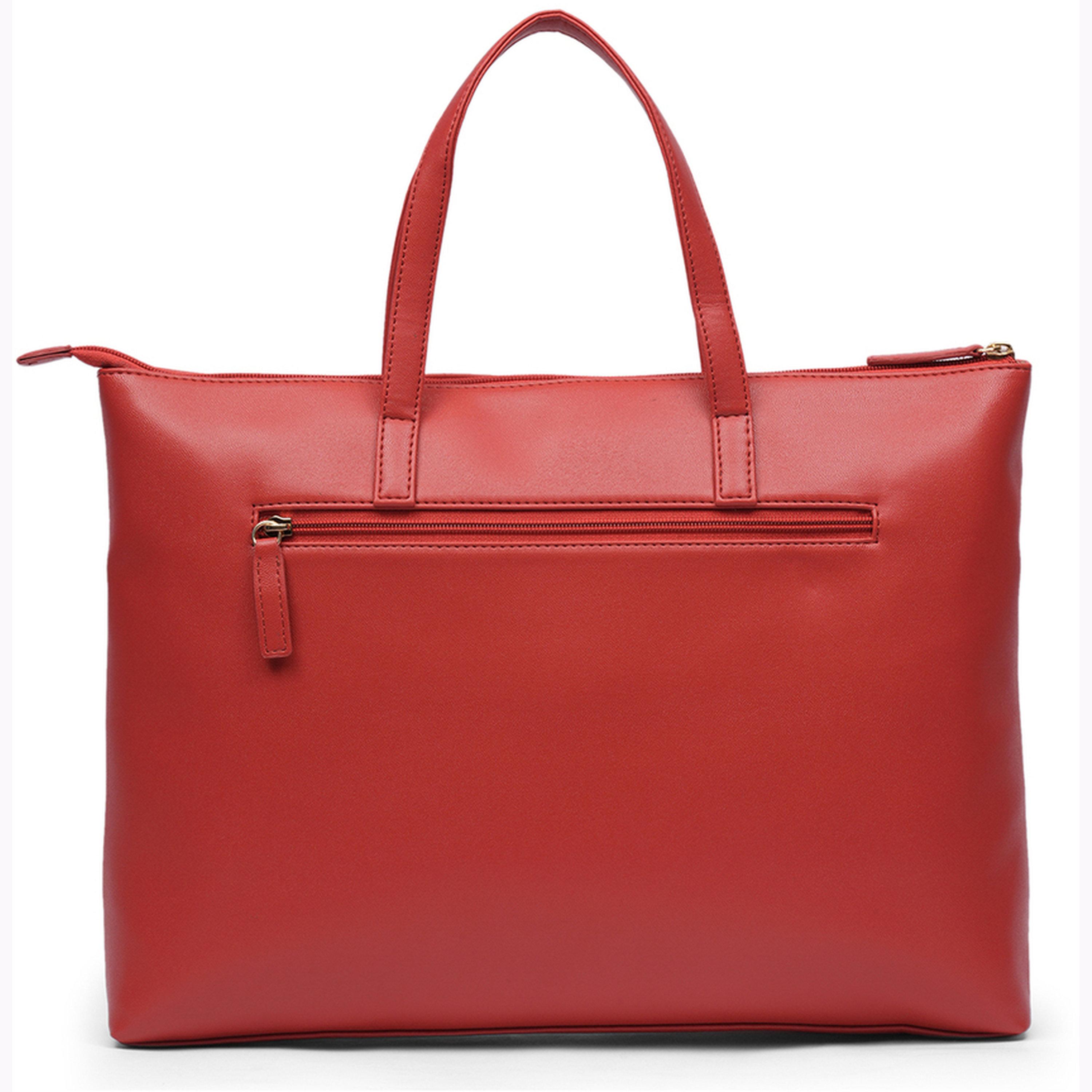 Globus X Styli Red Textured Handbag with Dual Handle-women-bagsandwallets-handbags-image-4