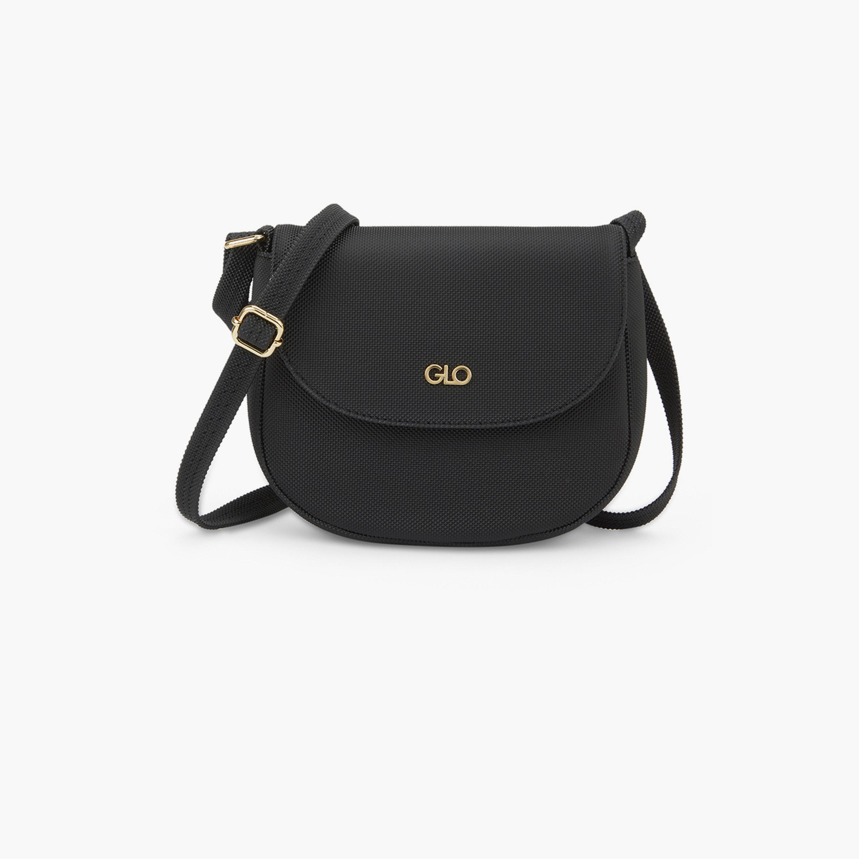 Globus X Styli Black Textured Crossbody Bag with Adjustable Strap-women-bagsandwallets-handbags-image-1