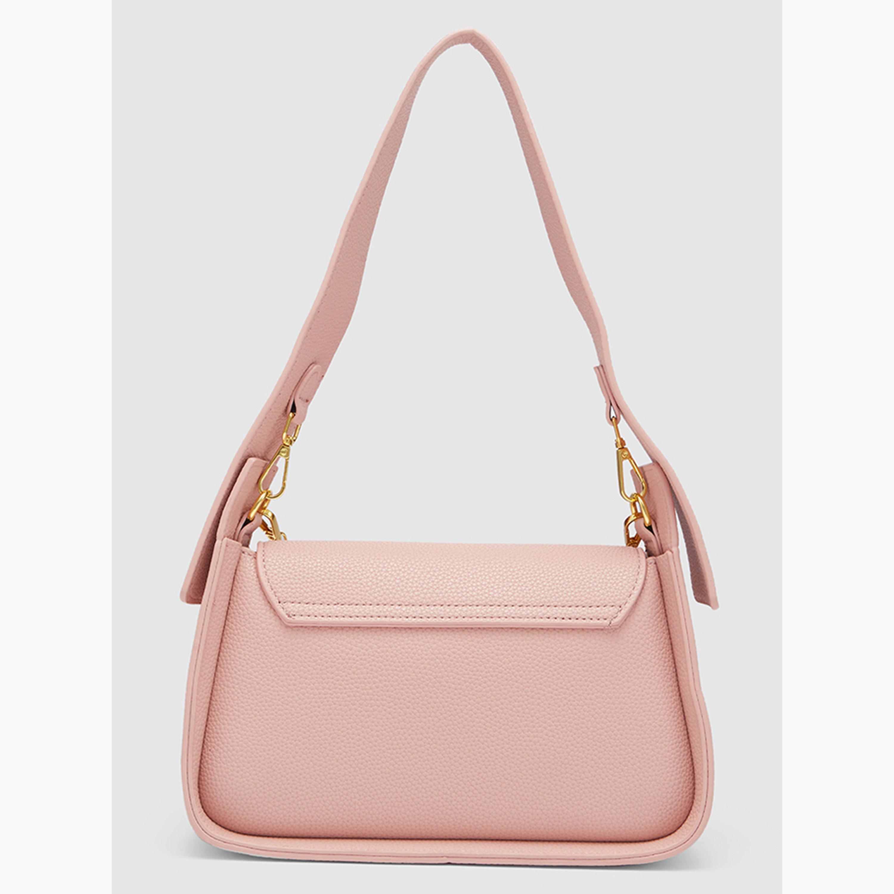 Globus X Styli Pink Textured Handbag with Chain Accent-women-bagsandwallets-handbags-image-6