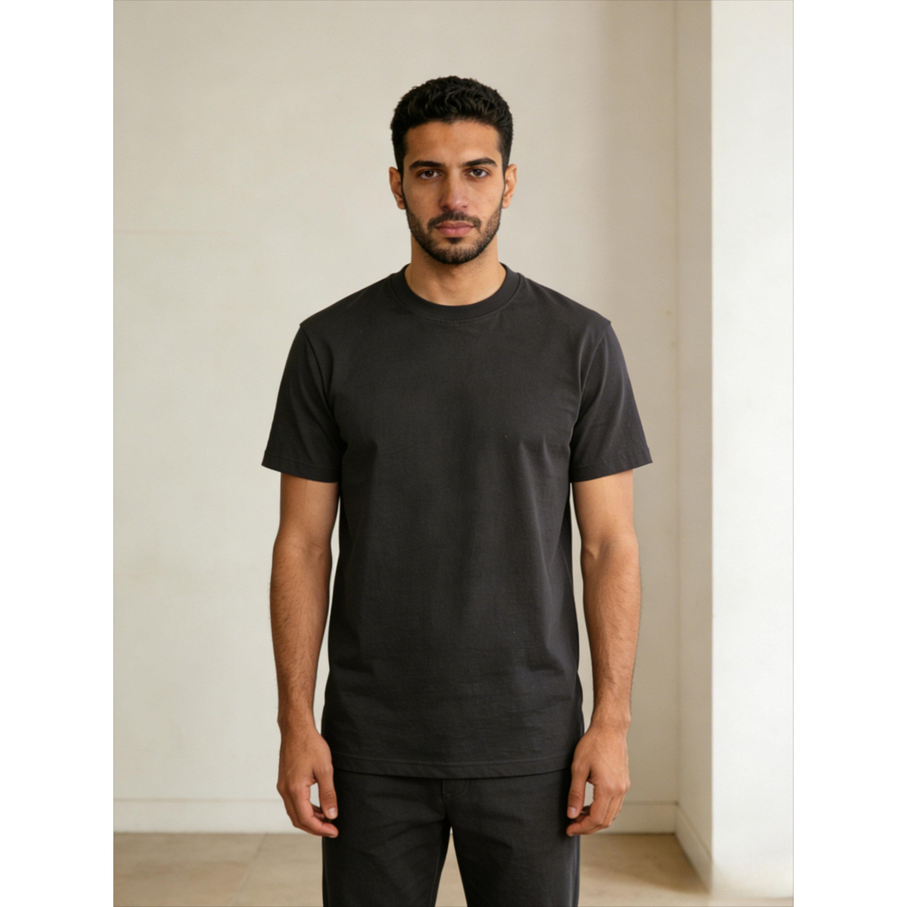 Take Two Men Charcoal Solid Round Neck T-Shirt-men-clothing-tshirtsandpolos-tshirts-image-1
