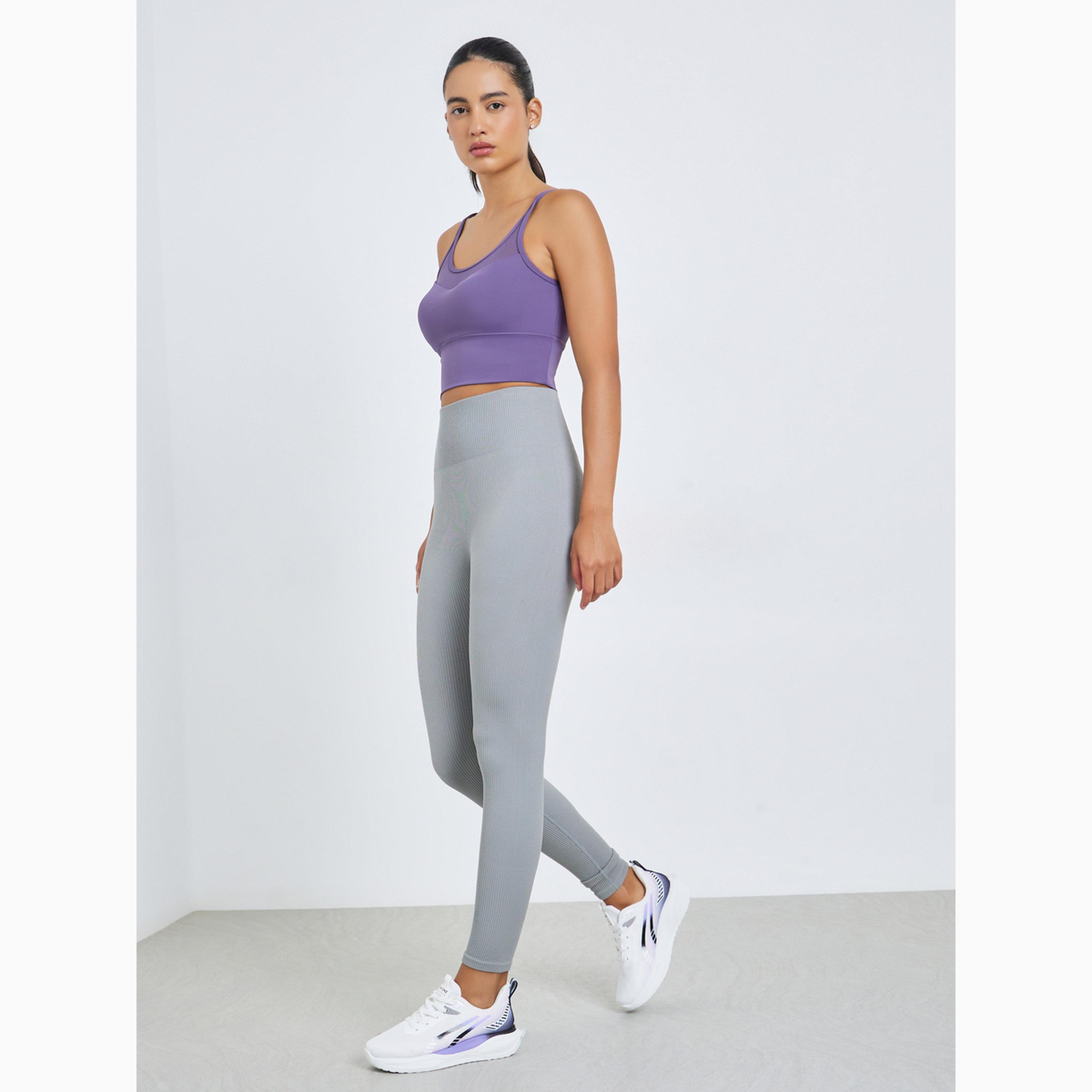 Styli Purple Mesh Back Cross Over Peep Sports Bra - Medium Support-sports-women-clothing-sportsbras-image-2