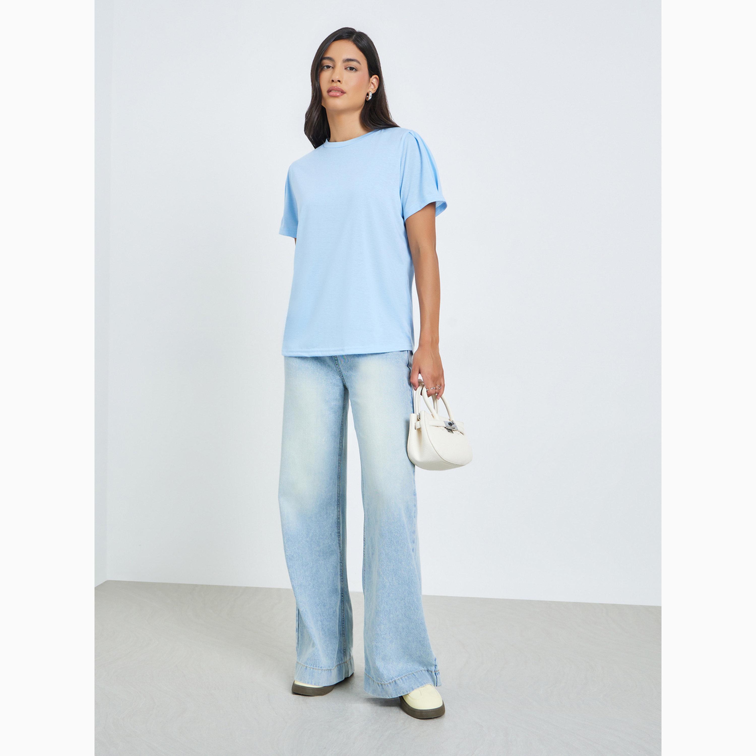 تيشيرت سادة بياقة دائرية-women-clothing-tshirts-image-2