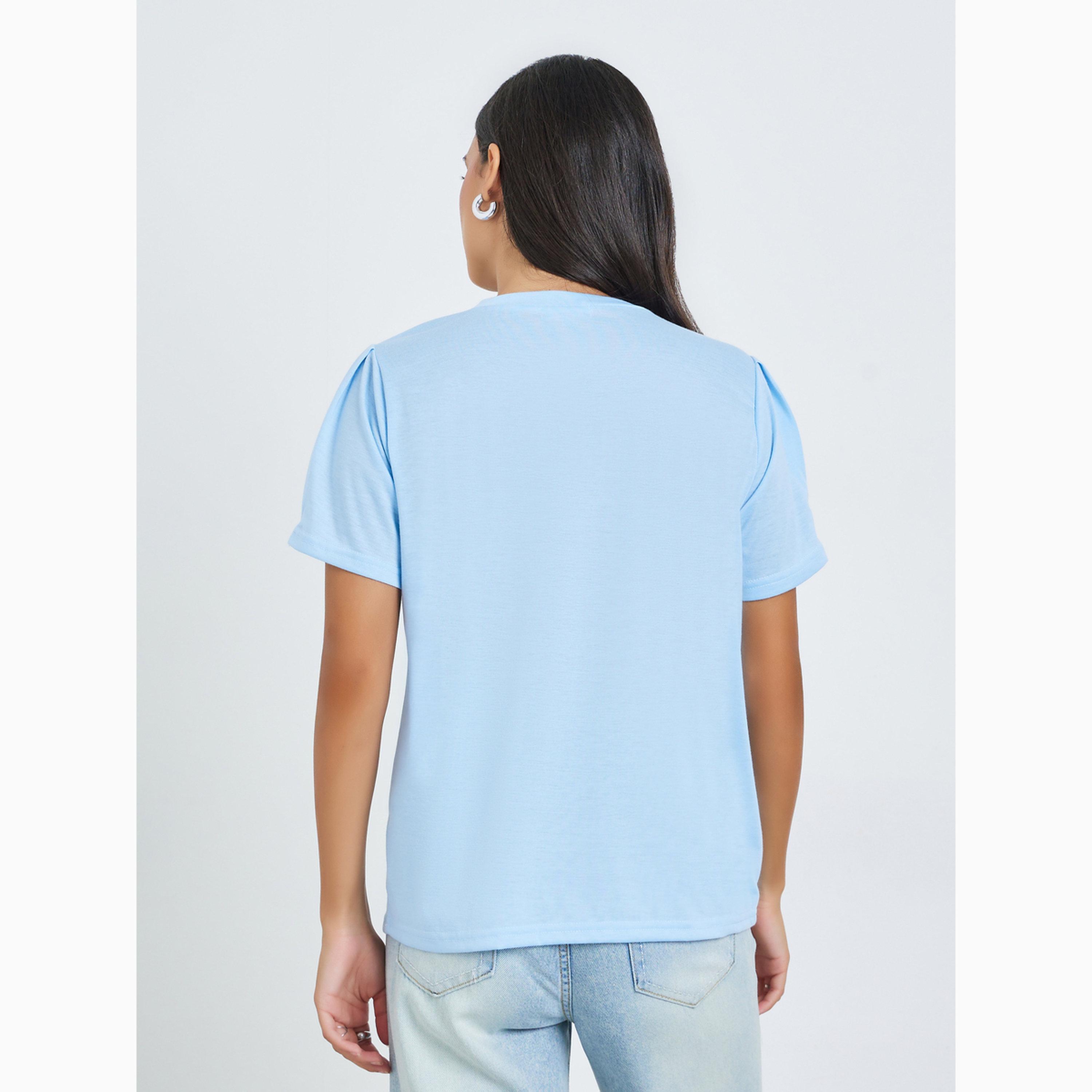 تيشيرت سادة بياقة دائرية-women-clothing-tshirts-image-4
