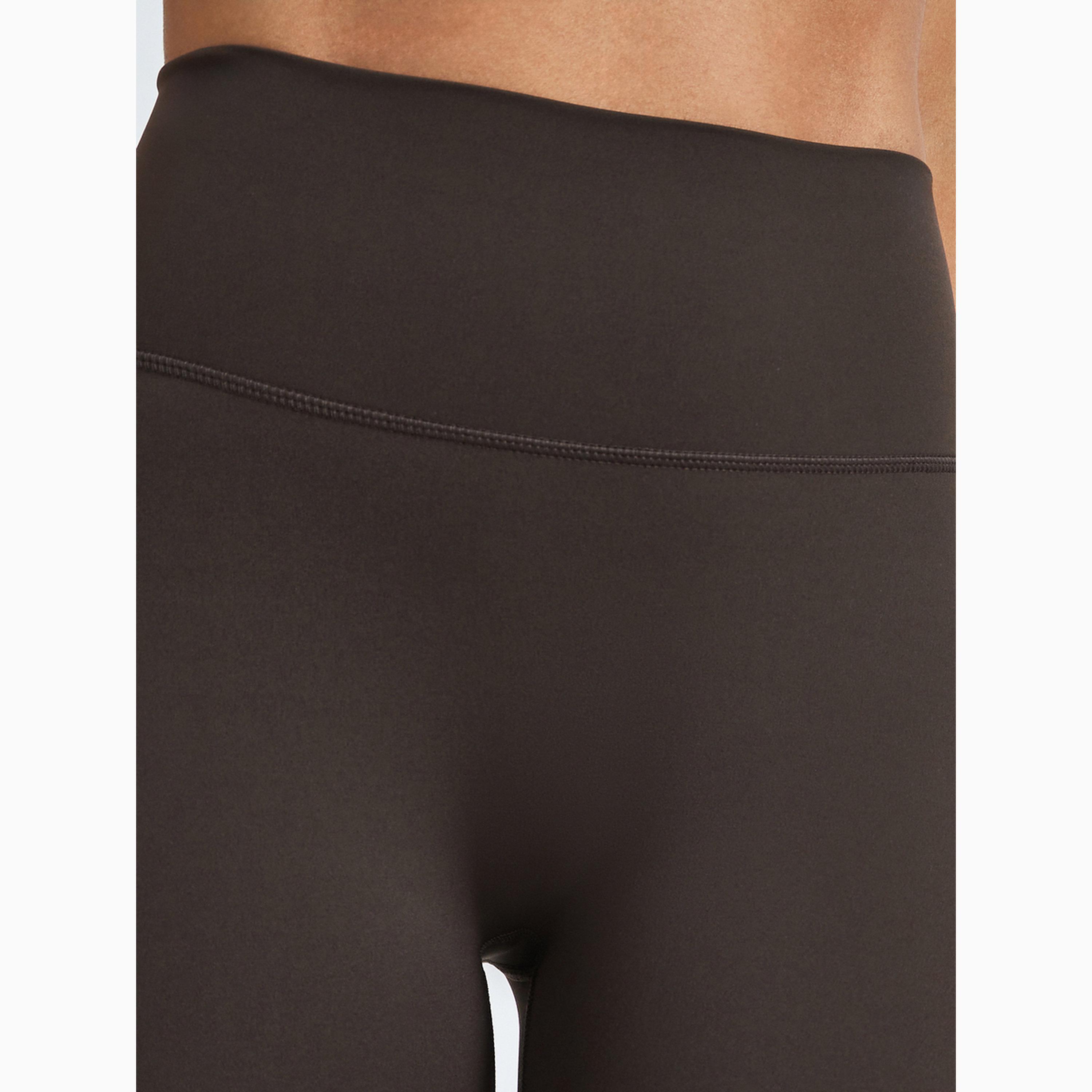 Styli Brown Half Panel Rib Textured Full Zip Up Jacket and Leggings Set-women-clothing-sportswearandactivewear-trackpantsandtracksuits-image-6