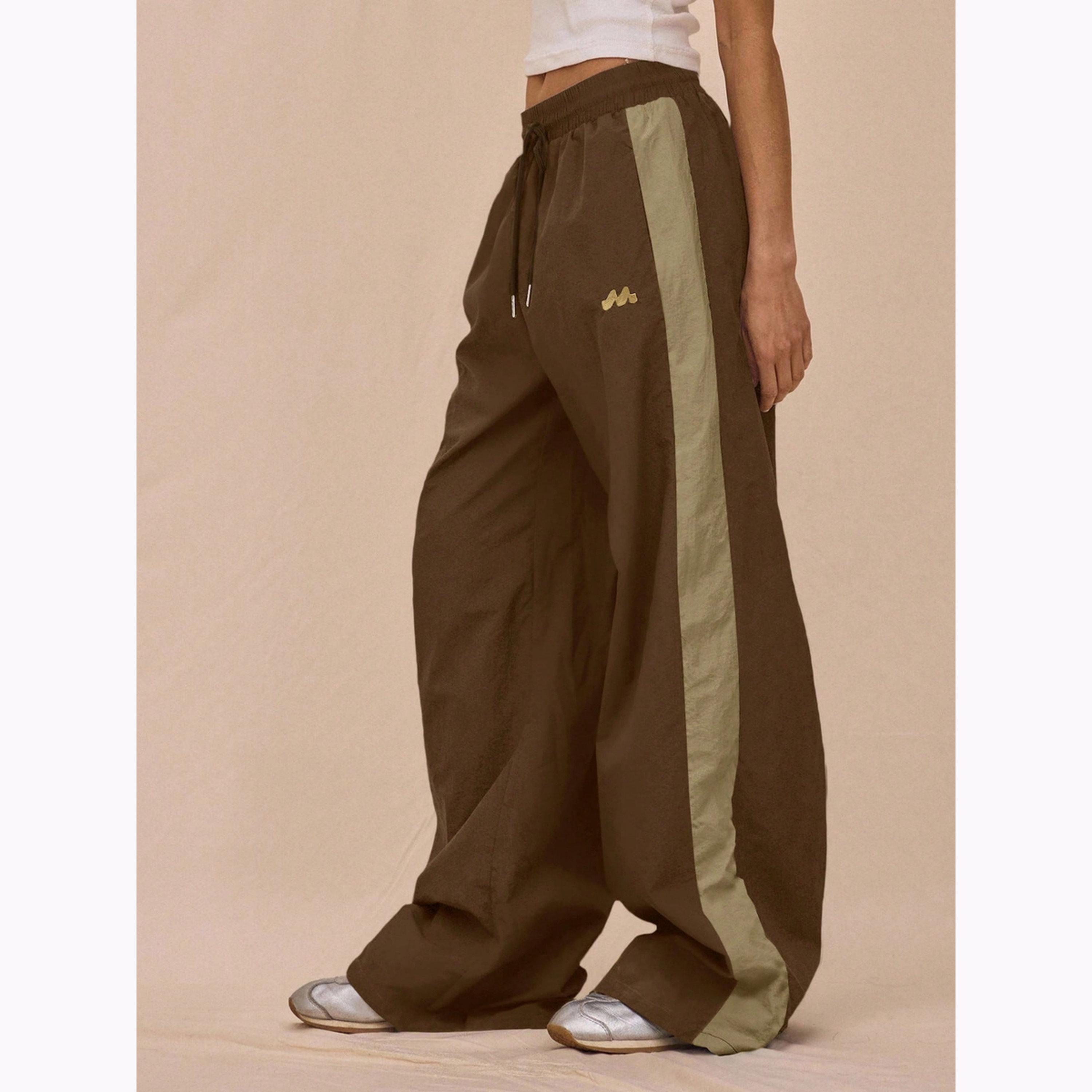 Take Two Brown Wide Leg Track Pants with Drawstring-women-clothing-bottoms-joggers-image-3