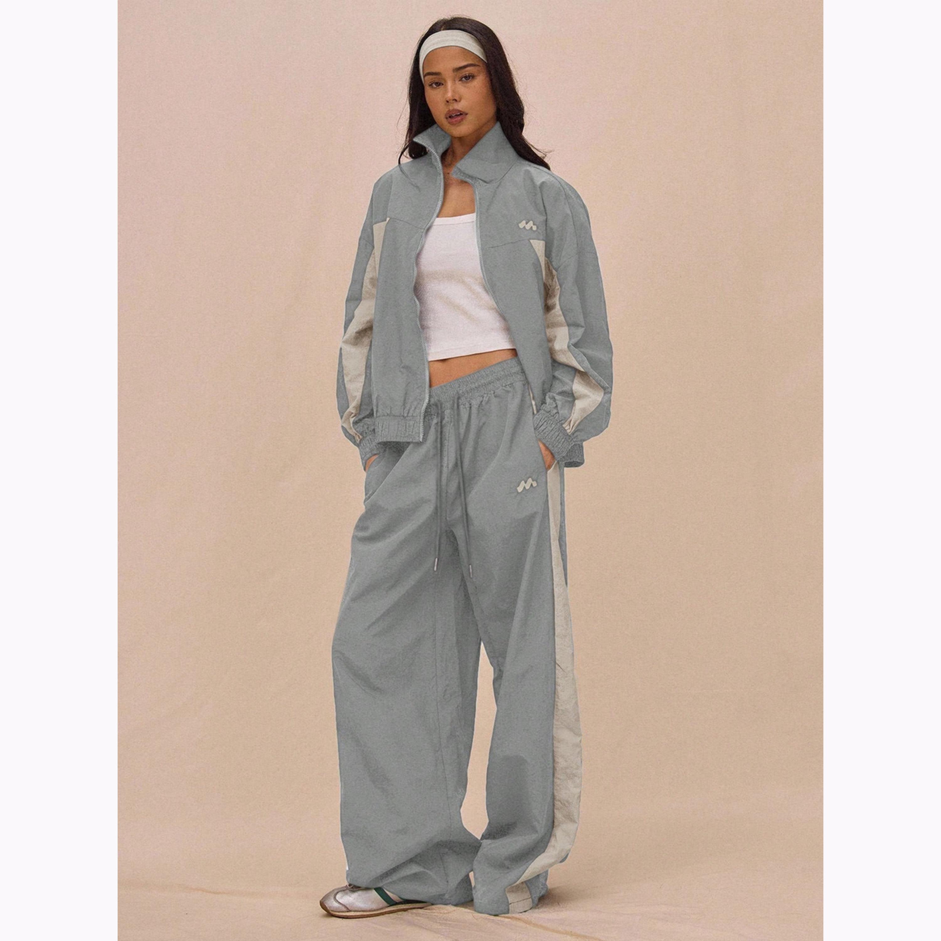 Take Two Grey Wide Leg Track Pants with Drawstring-women-clothing-bottoms-joggers-image-2
