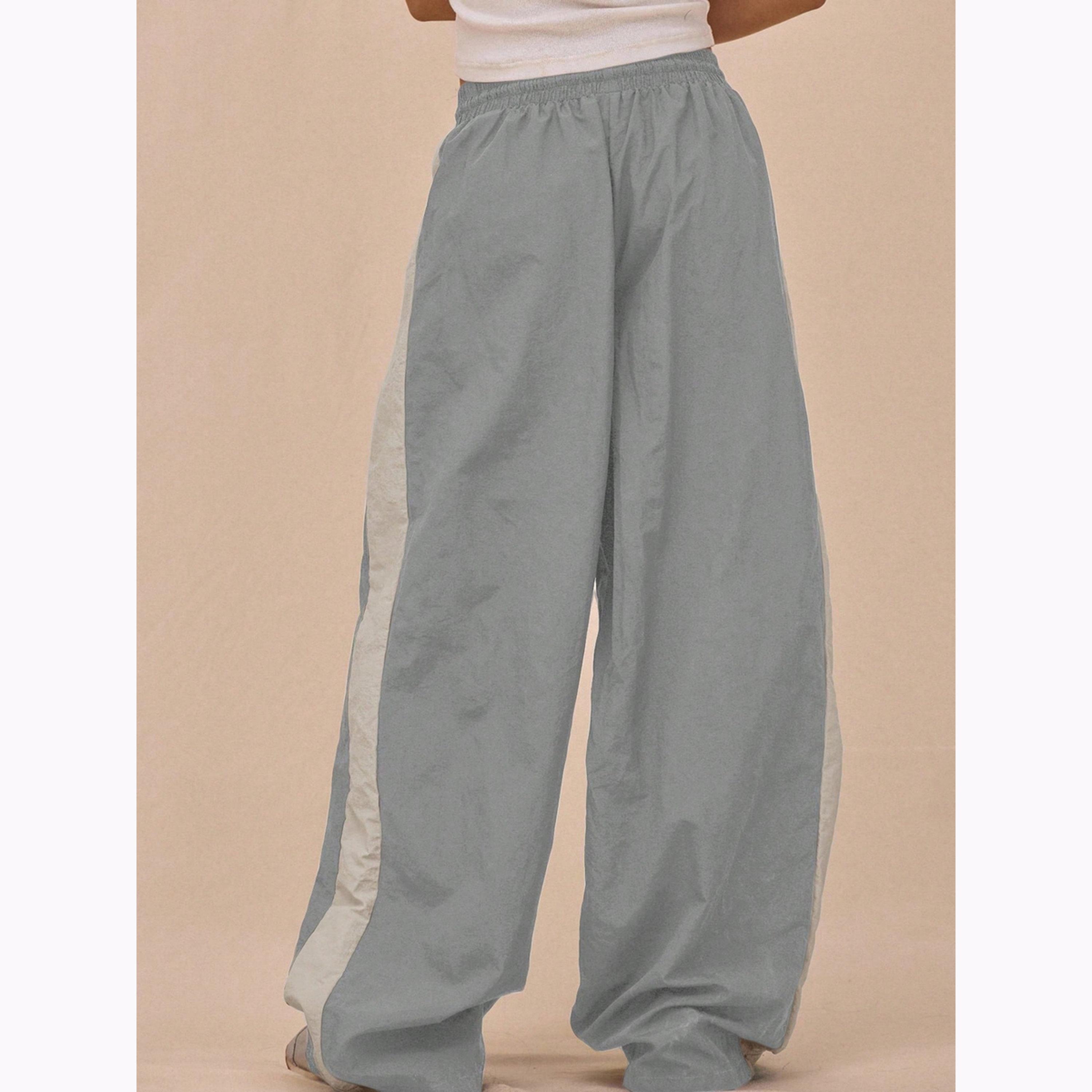 Take Two Grey Wide Leg Track Pants with Drawstring-women-clothing-bottoms-joggers-image-4