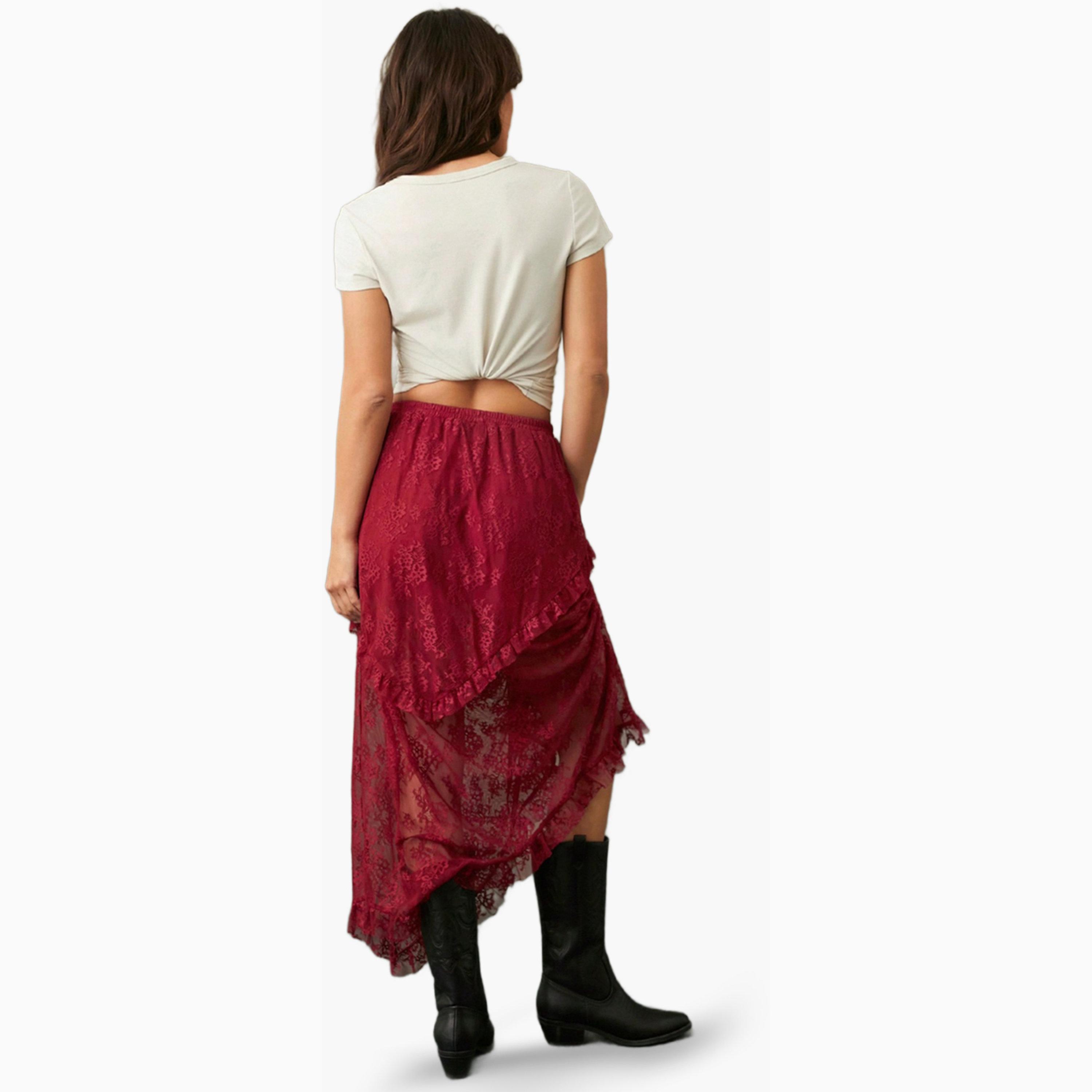 Take Two Burgundy Lace A-Line Midi Skirt-women-clothing-bottoms-skirts-image-5