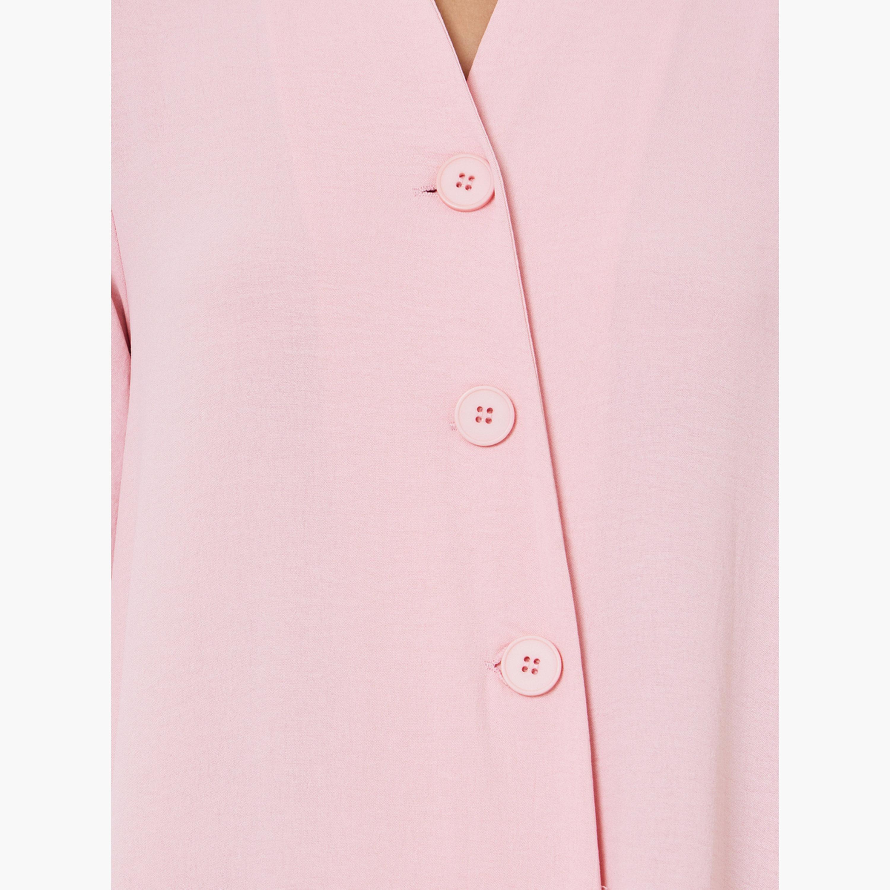 جلابية مطرزة بأزرار وحافة واسعة باللون الوردي-women-arabicclothing-jalabiyas-image-5