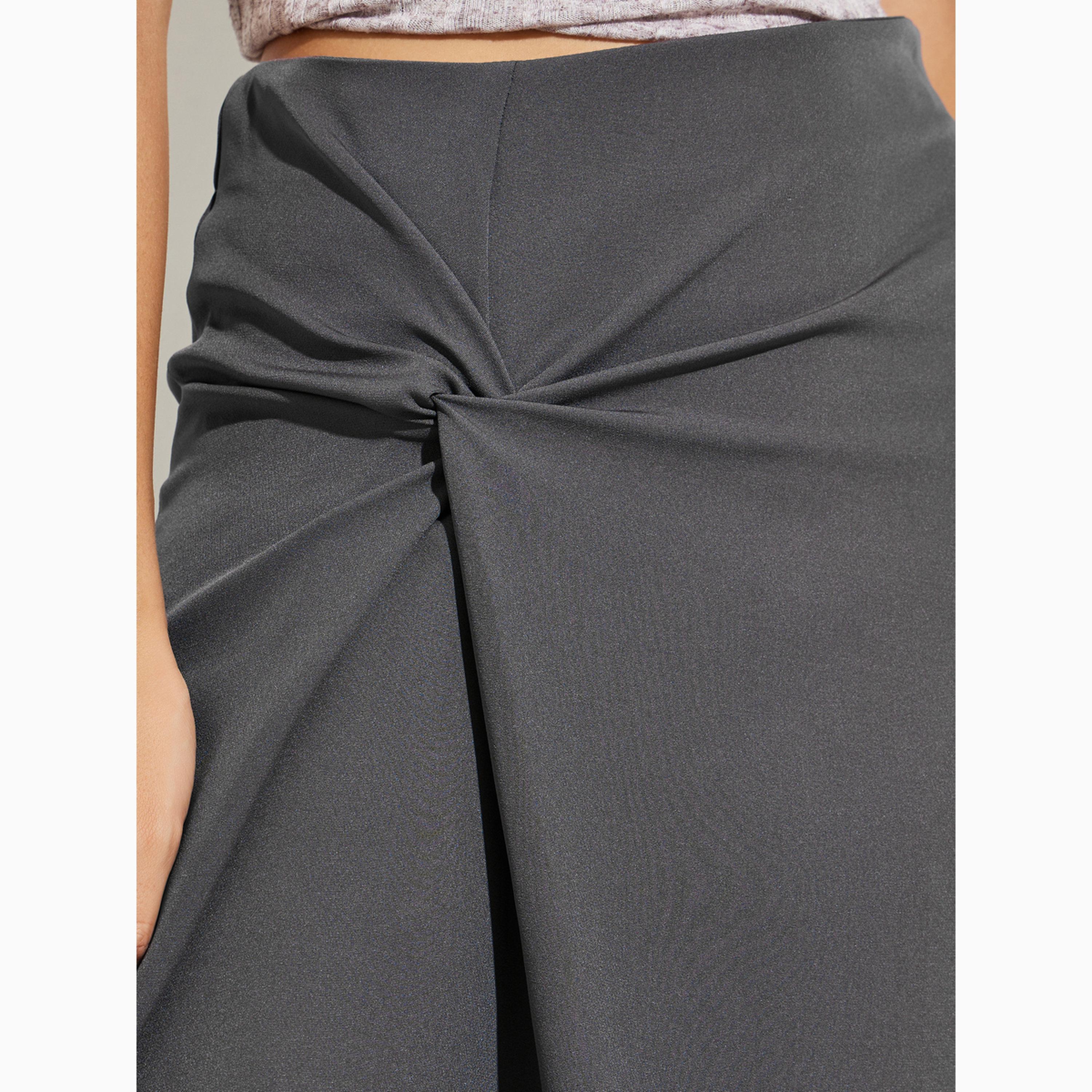 تنورة ميدي بمظهر تويل وتفاصيل عقدة فحمى-women-clothing-bottoms-skirts-image-3