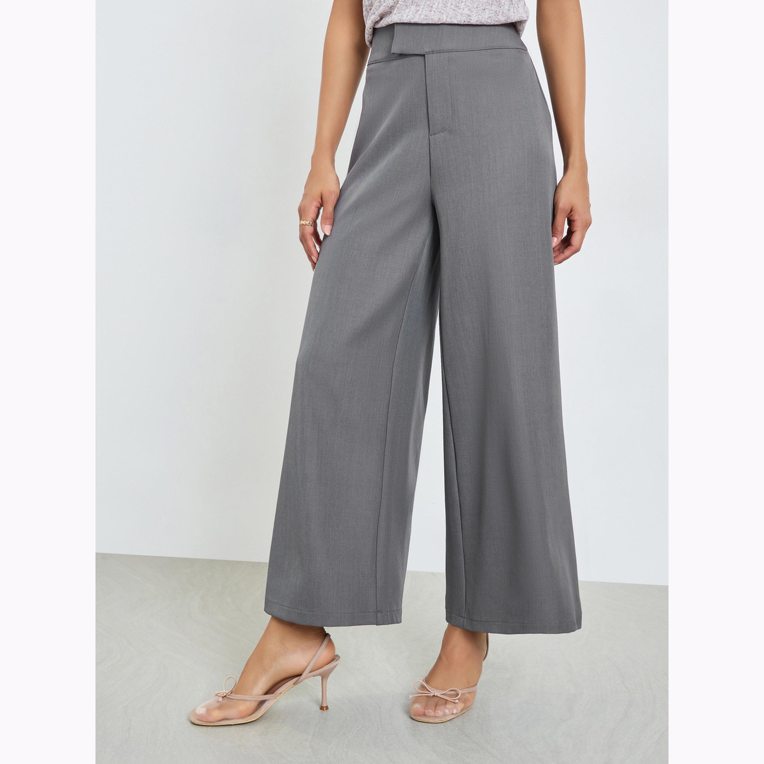 بنطال بأرجل واسعة مع خصر عريض-women-clothing-bottoms-trousers-image-1