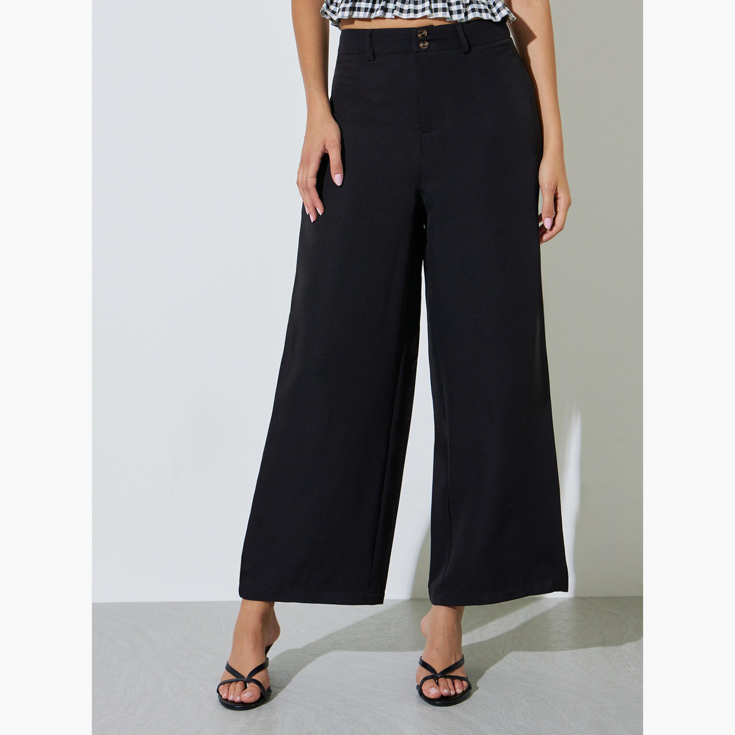 بنطال بخصر متوسط وأرجل مستقيمة-women-clothing-trousers-image-1