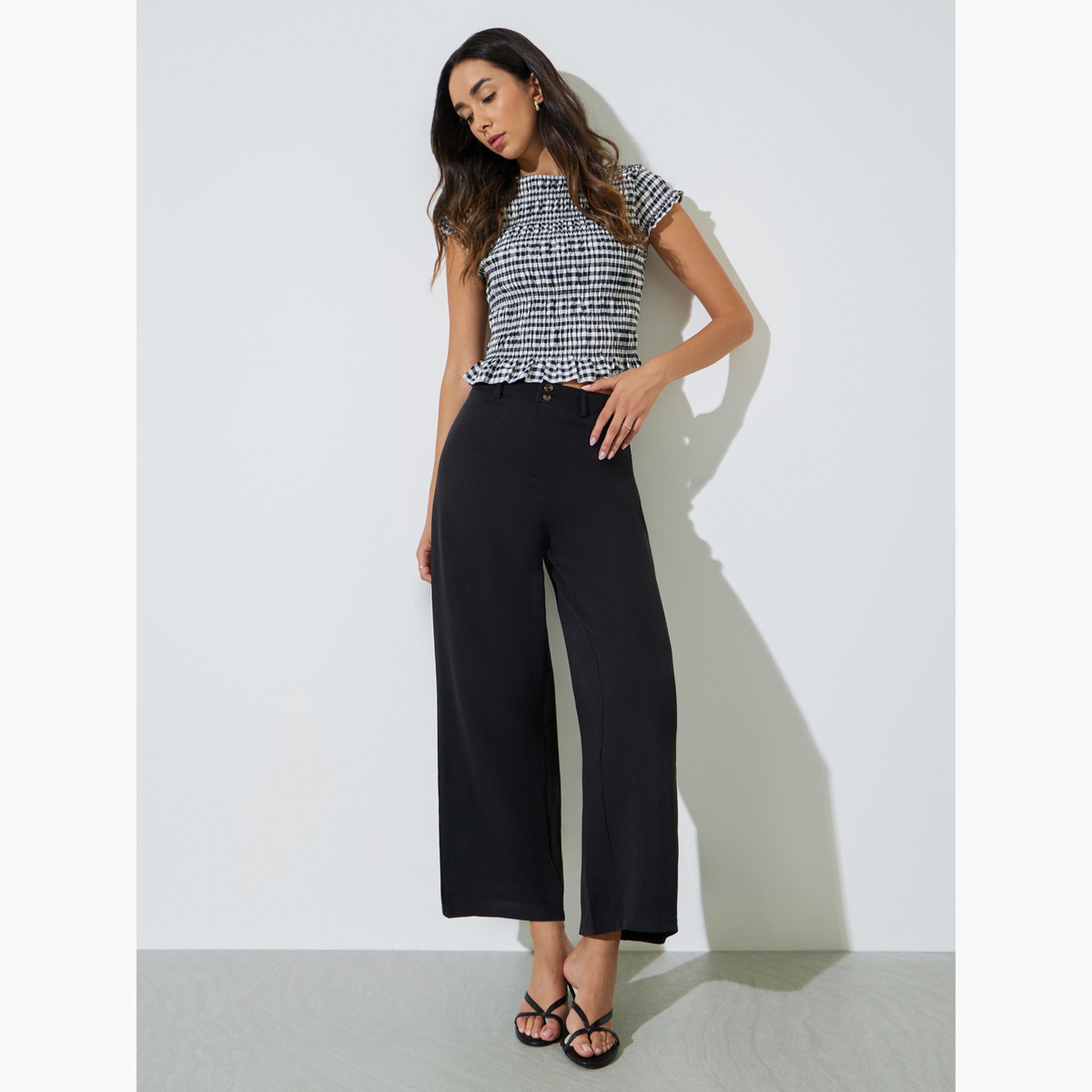 بنطال بخصر متوسط وأرجل مستقيمة-women-clothing-trousers-image-2