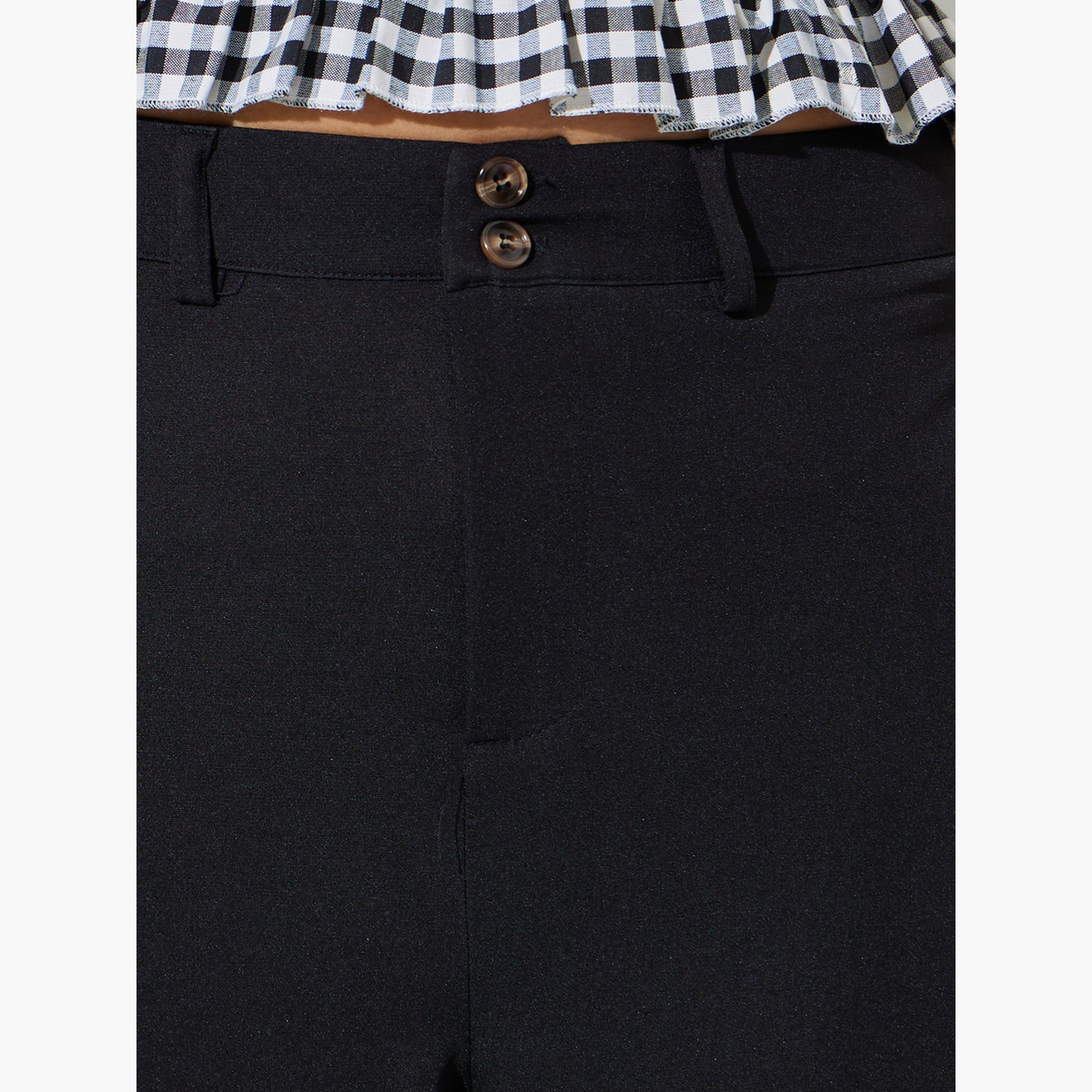 Styli Black Mid Rise Straight Leg Pants-women-clothing-trousers-image-3
