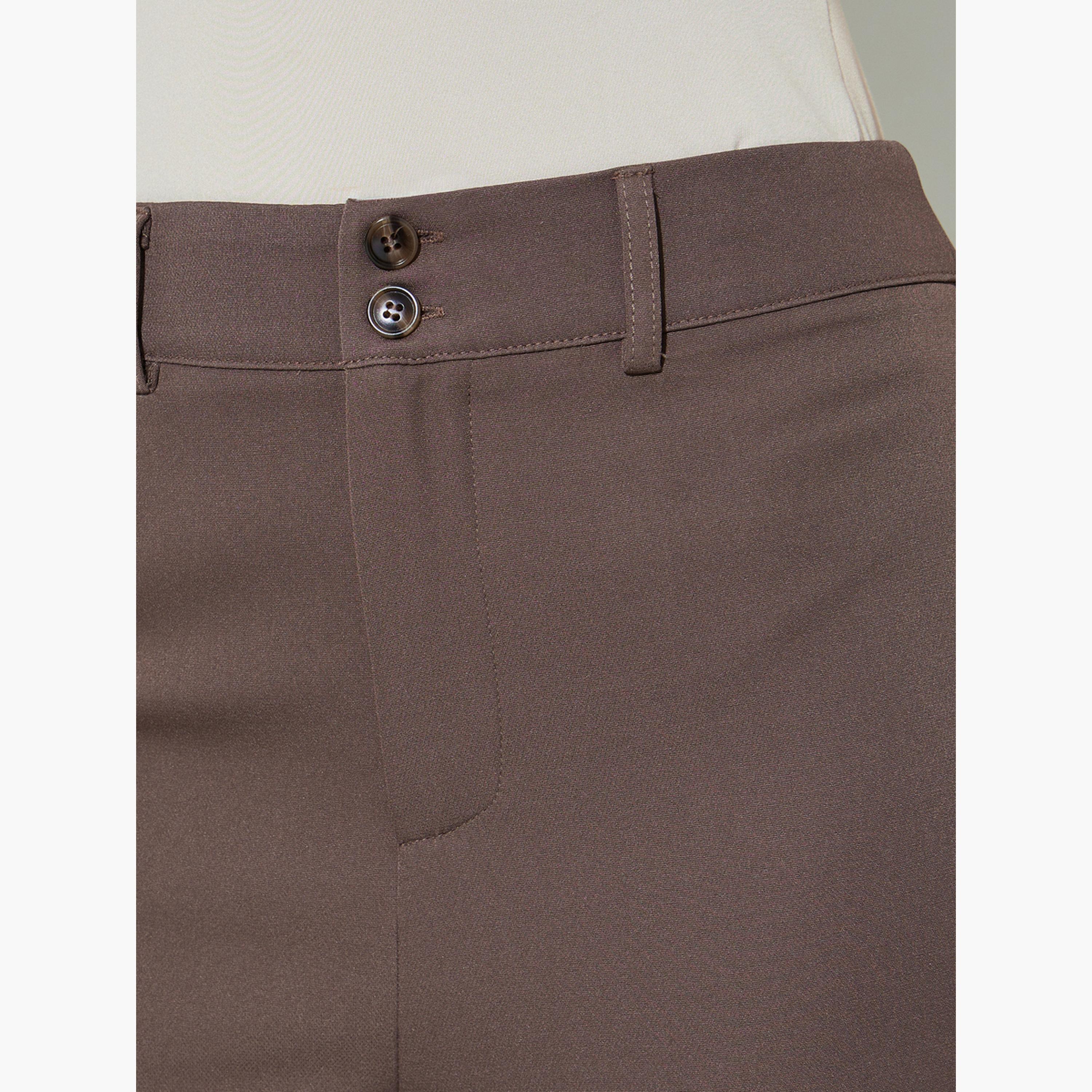 Styli Brown Mid Rise Straight Leg Pants-women-clothing-trousers-image-3