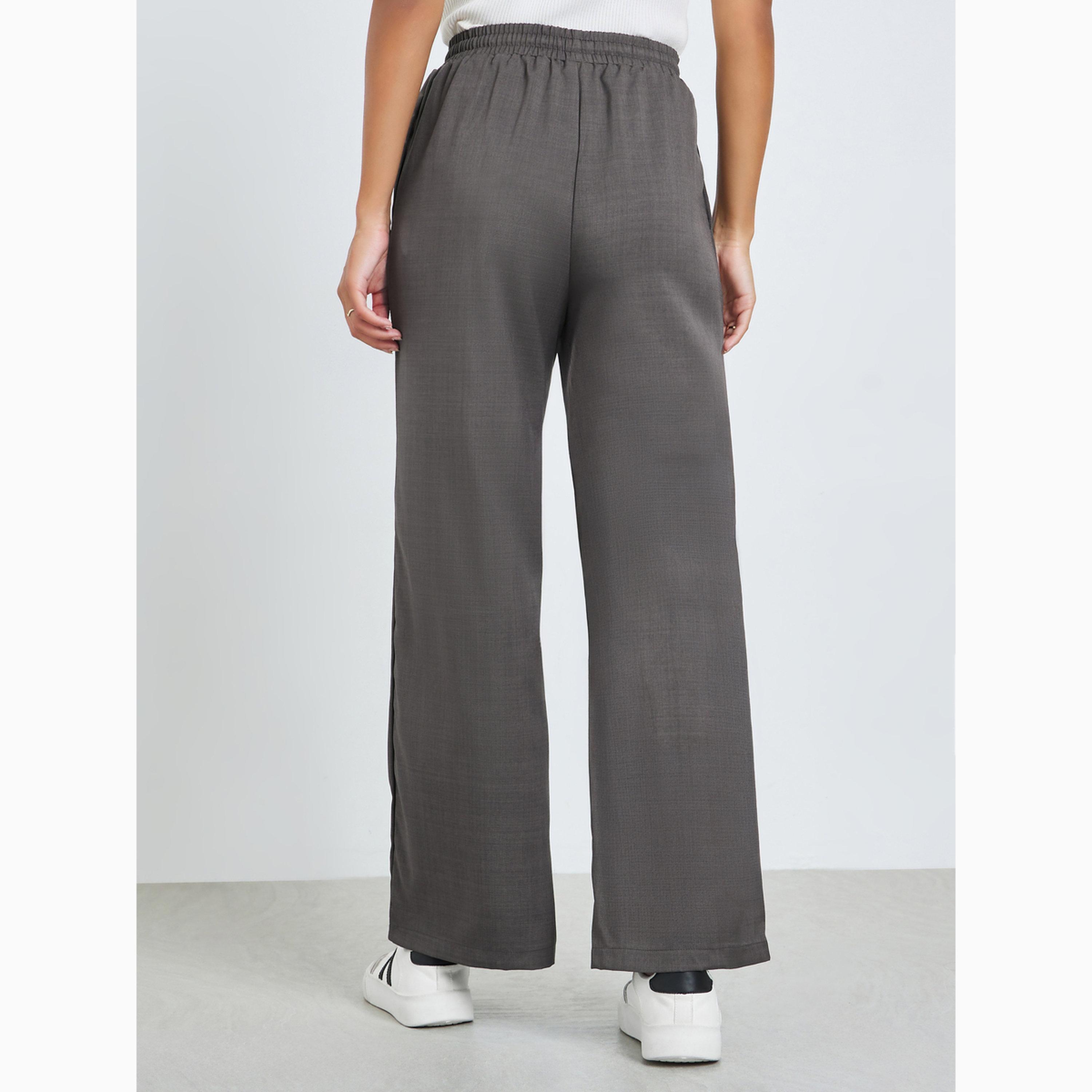 Styli Charcoal Wide Leg Casual Pants-women-clothing-bottoms-joggers-image-4