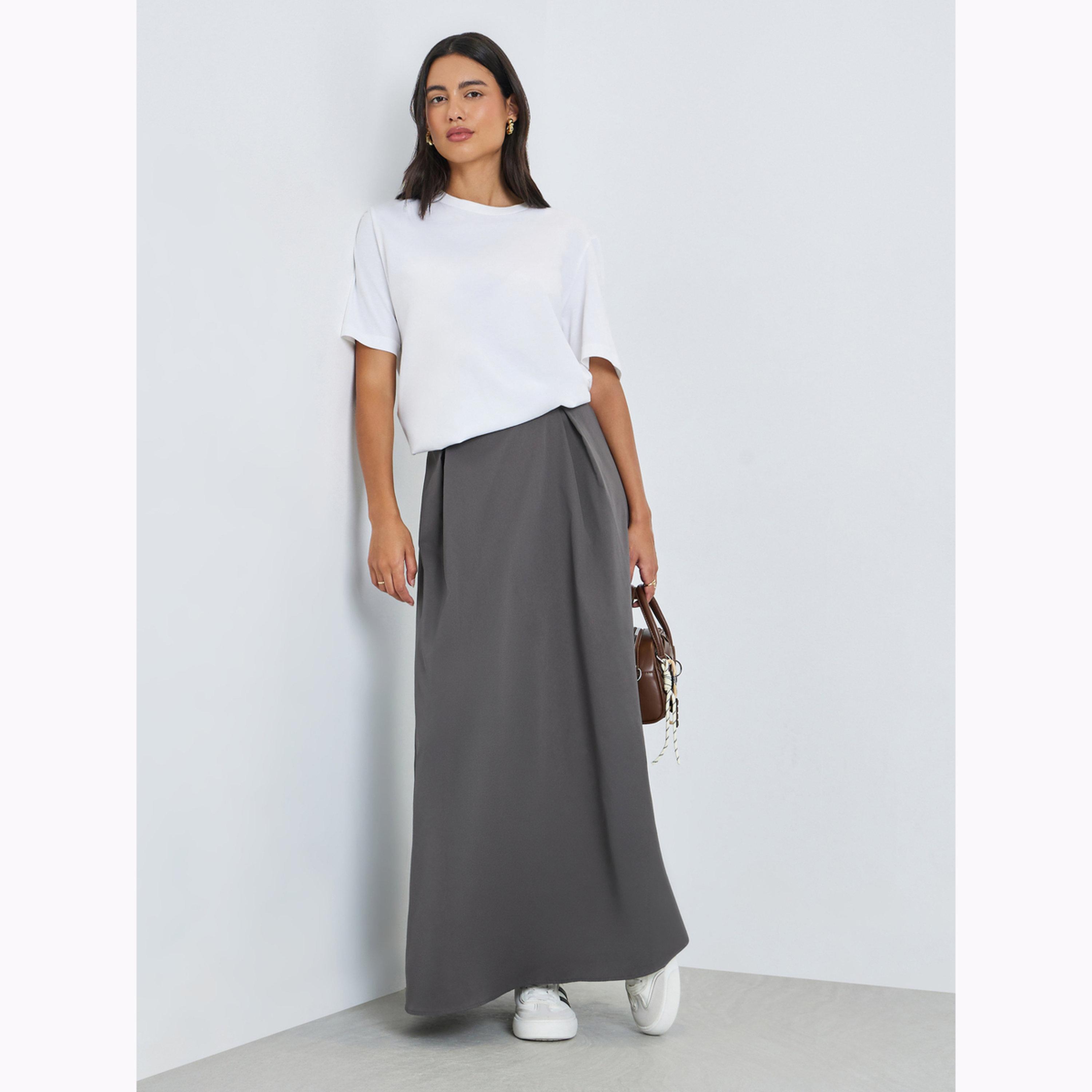 تنورة طويلة بكسرات وحافة واسعة-women-clothing-bottoms-skirts-image-2