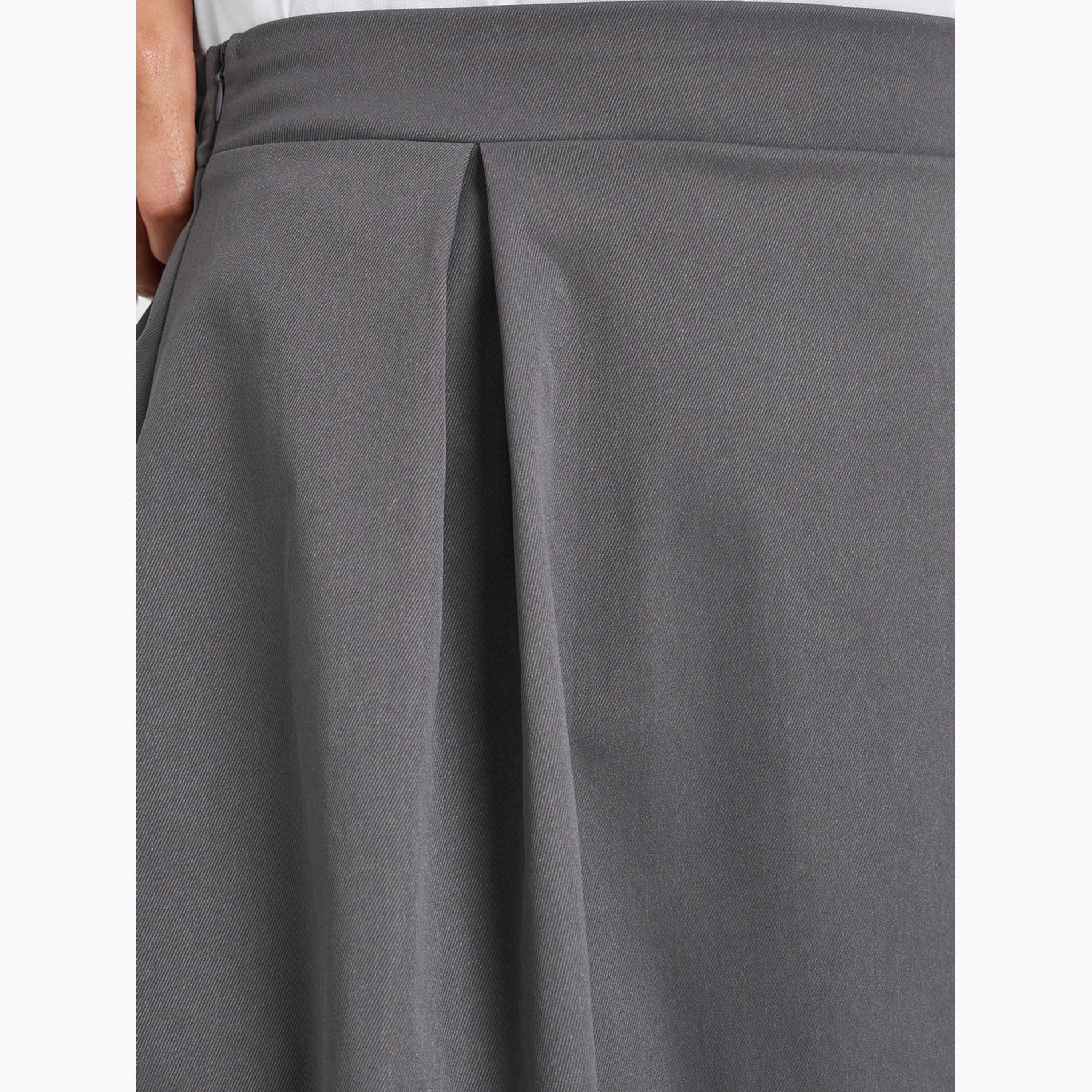 Styli Charcoal Pleated A-Line Maxi Skirt-women-clothing-bottoms-skirts-image-3