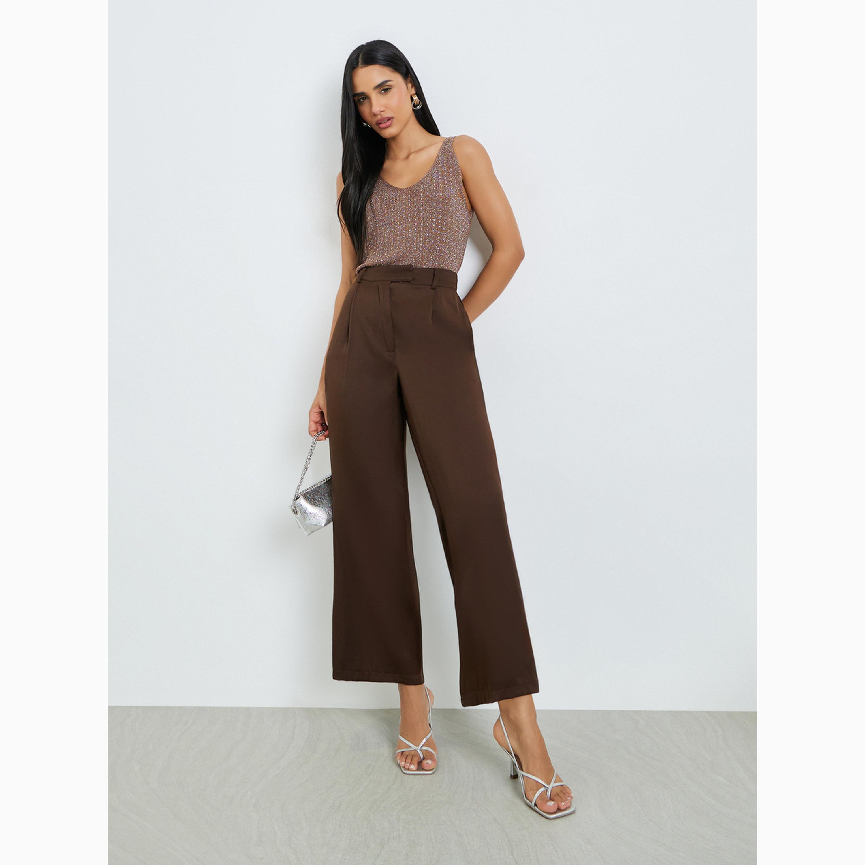 Styli Brown Embellished Knitted V Neck Sleeveless Top-women-clothing-shirtsandblouses-blouses-image-2