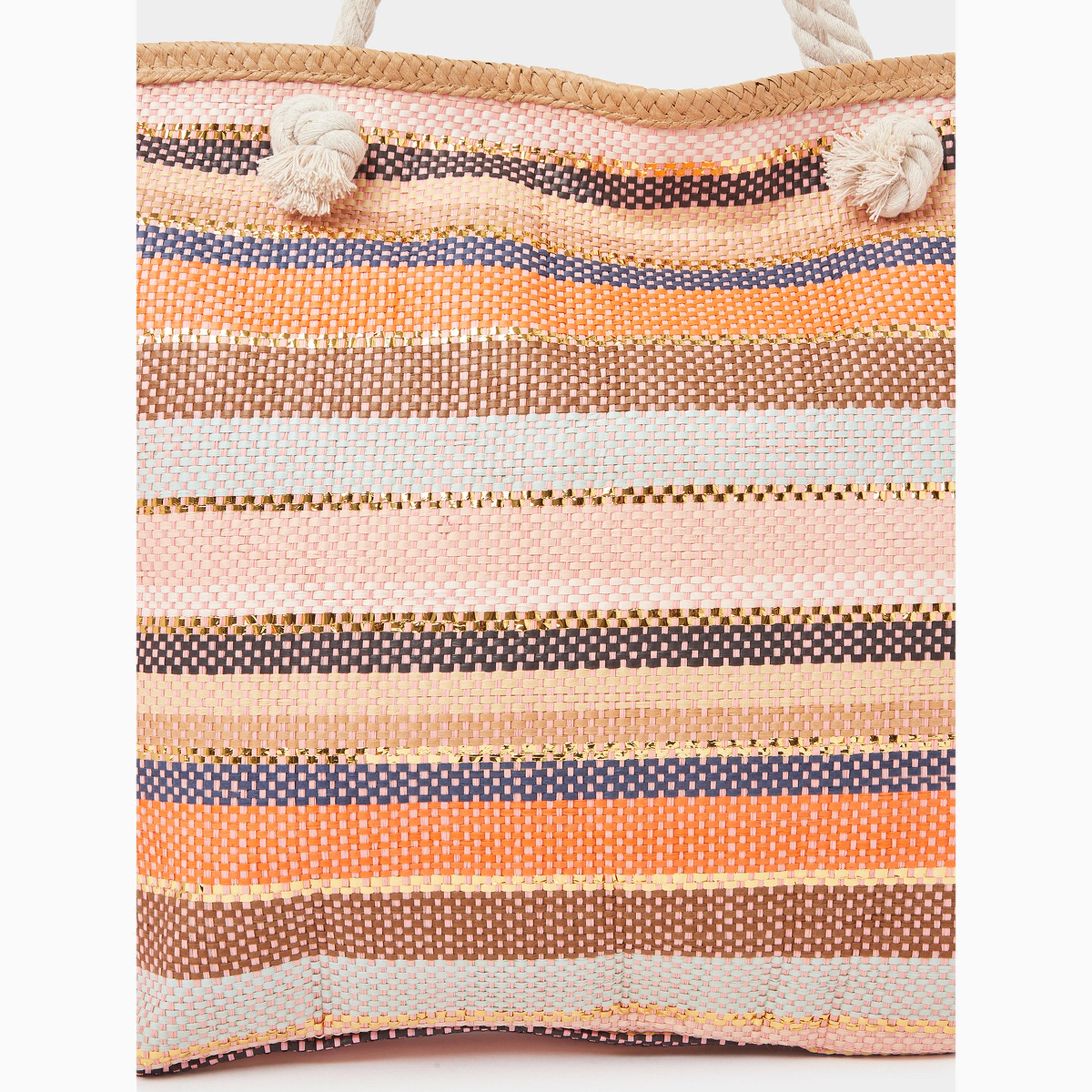 Styli Striped Woven Beach Tote Bag-women-bagsandwallets-handbags-image-3