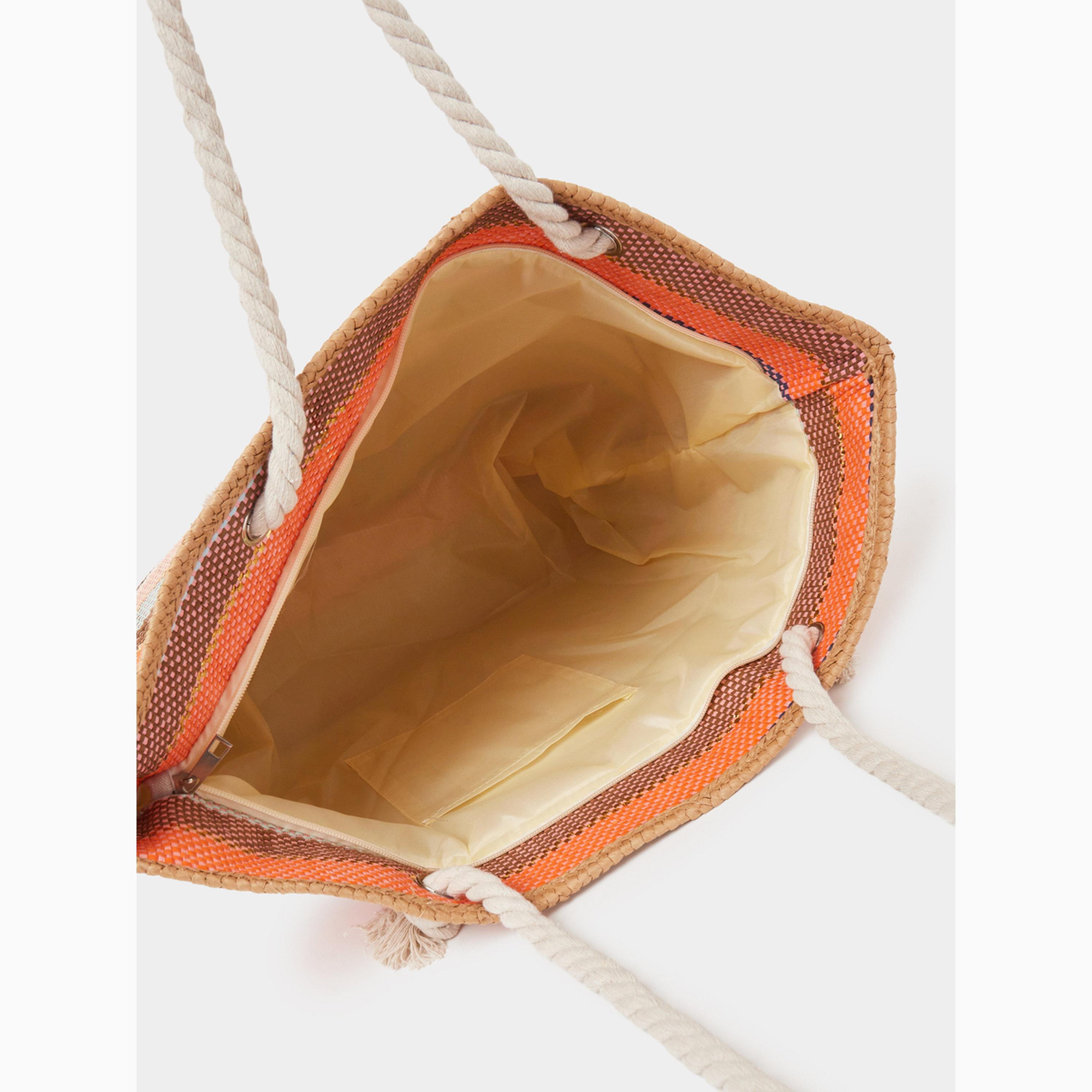 Styli Striped Woven Beach Tote Bag-women-bagsandwallets-handbags-image-4