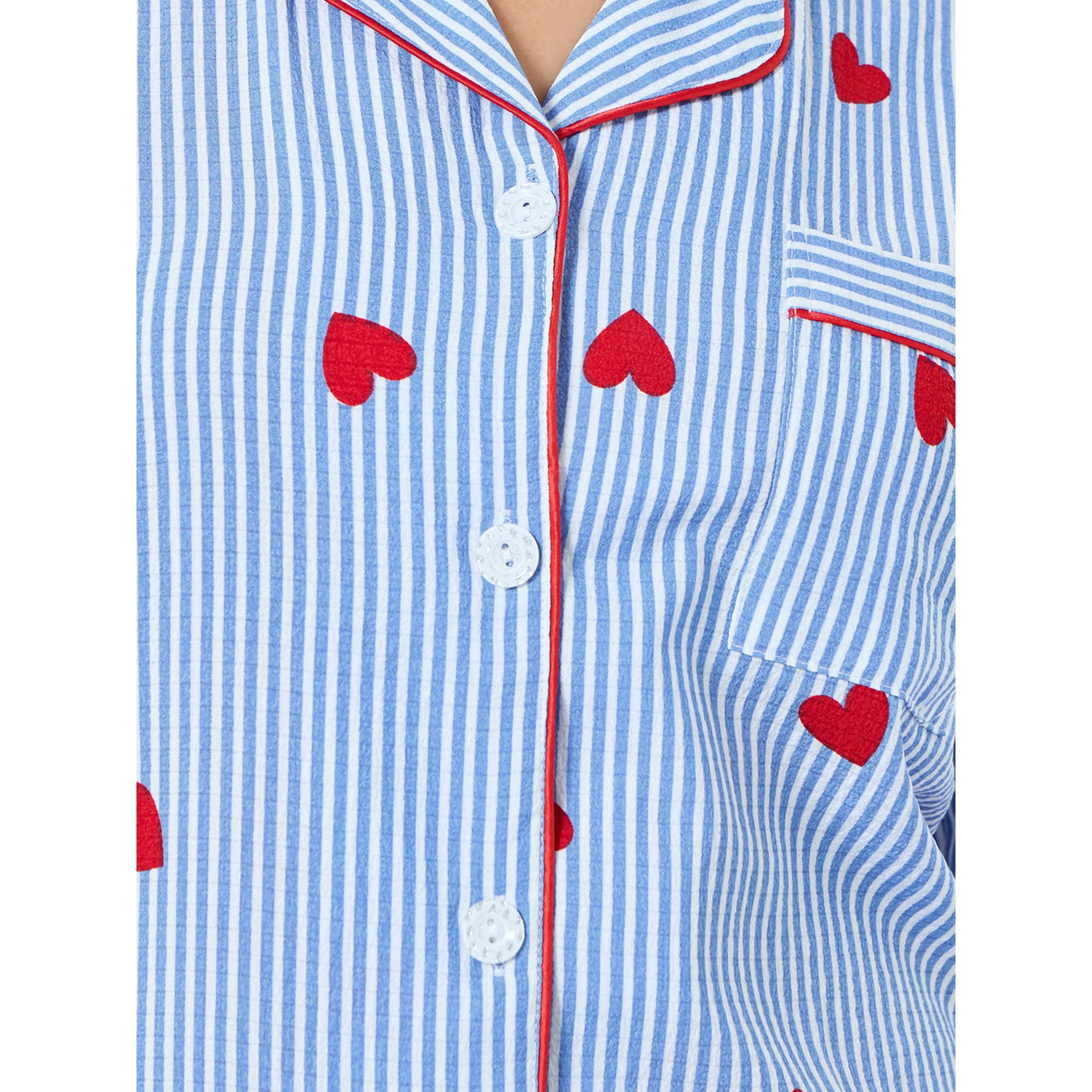 Take Two Blue Heart Striped Print Shirt and Pyjama Set-women-clothing-nightwear-pyjamas-longsets-image-6