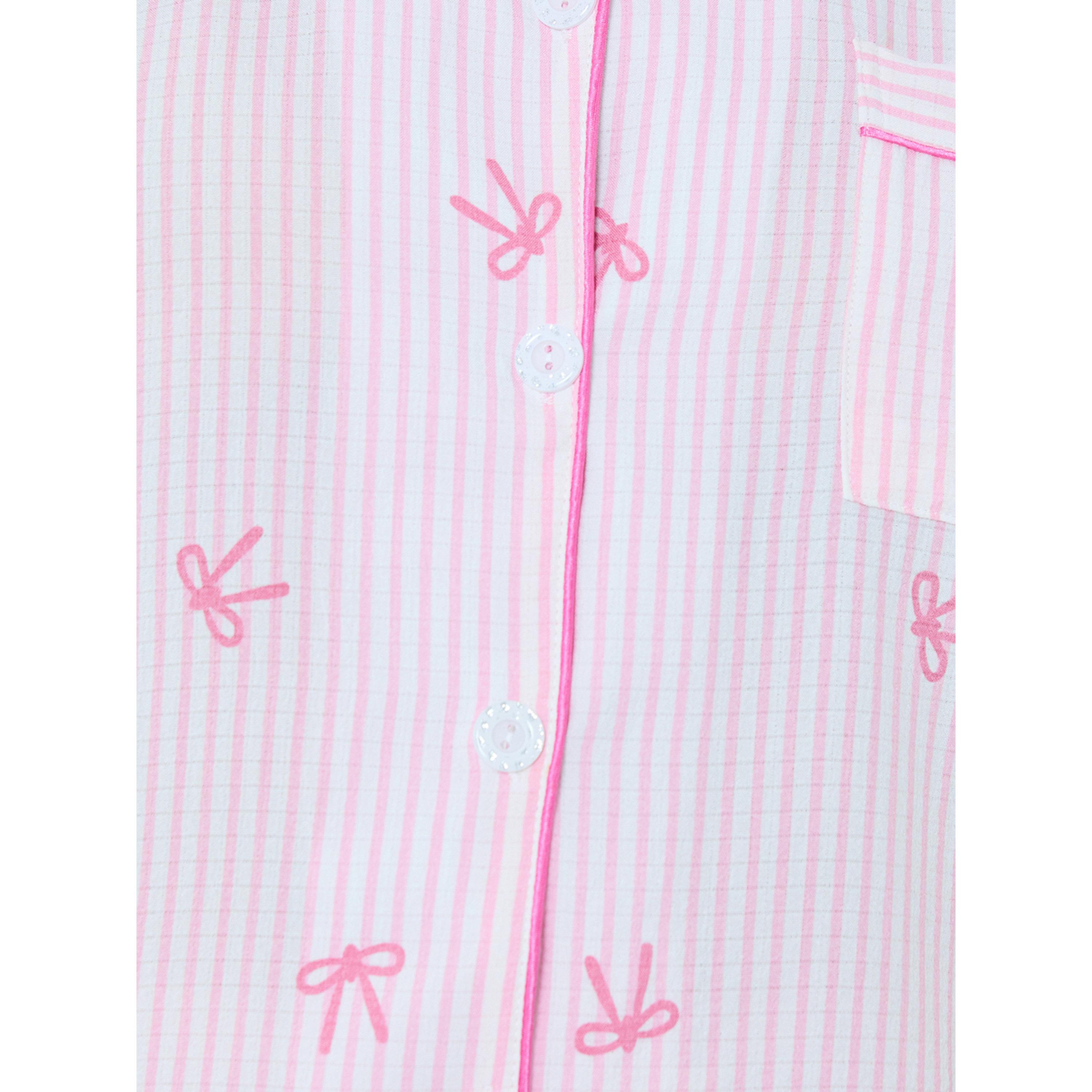 مجموعة من شورت وبلوزة بطبعة فيونكة ومخططة-women-clothing-nightwear-pyjamas-shortsets-image-6