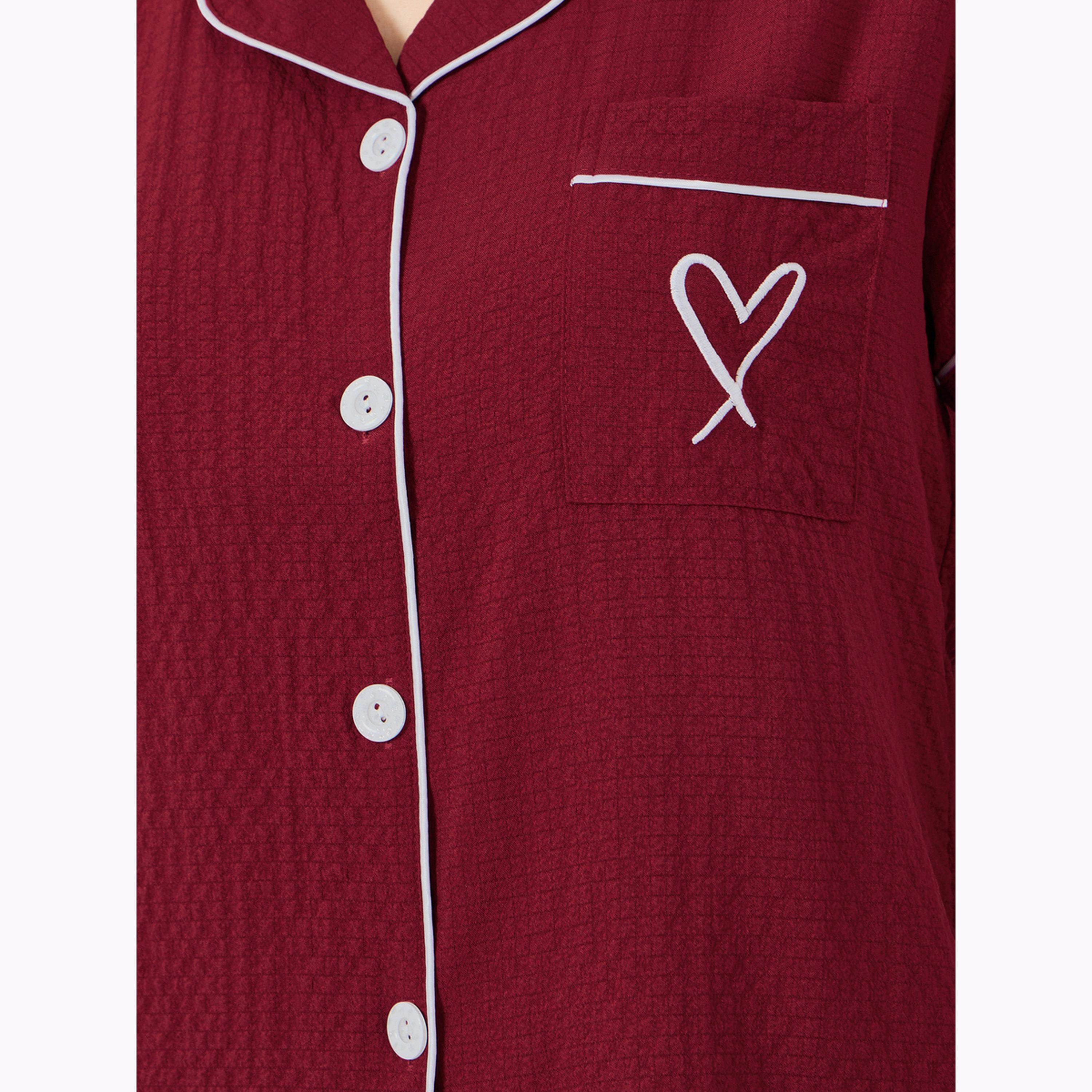 طقم بيجاما من شورت وبلوزة بحواف متباينة-women-clothing-nightwear-pyjamas-shortsets-image-6