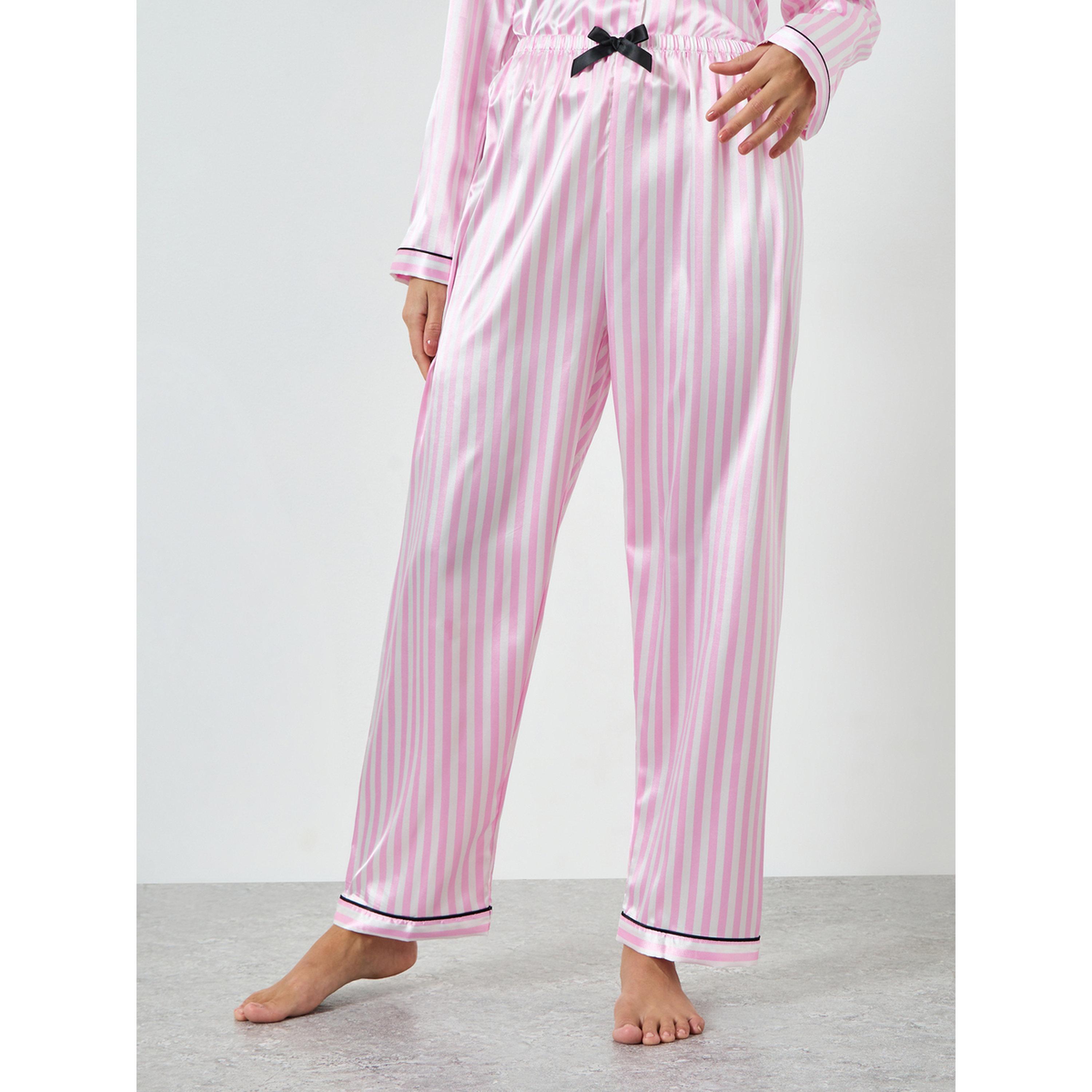 Take Two Pink Striped Satin Shirt and Pyjama Set-women-clothing-nightwear-pyjamas-longsets-image-5