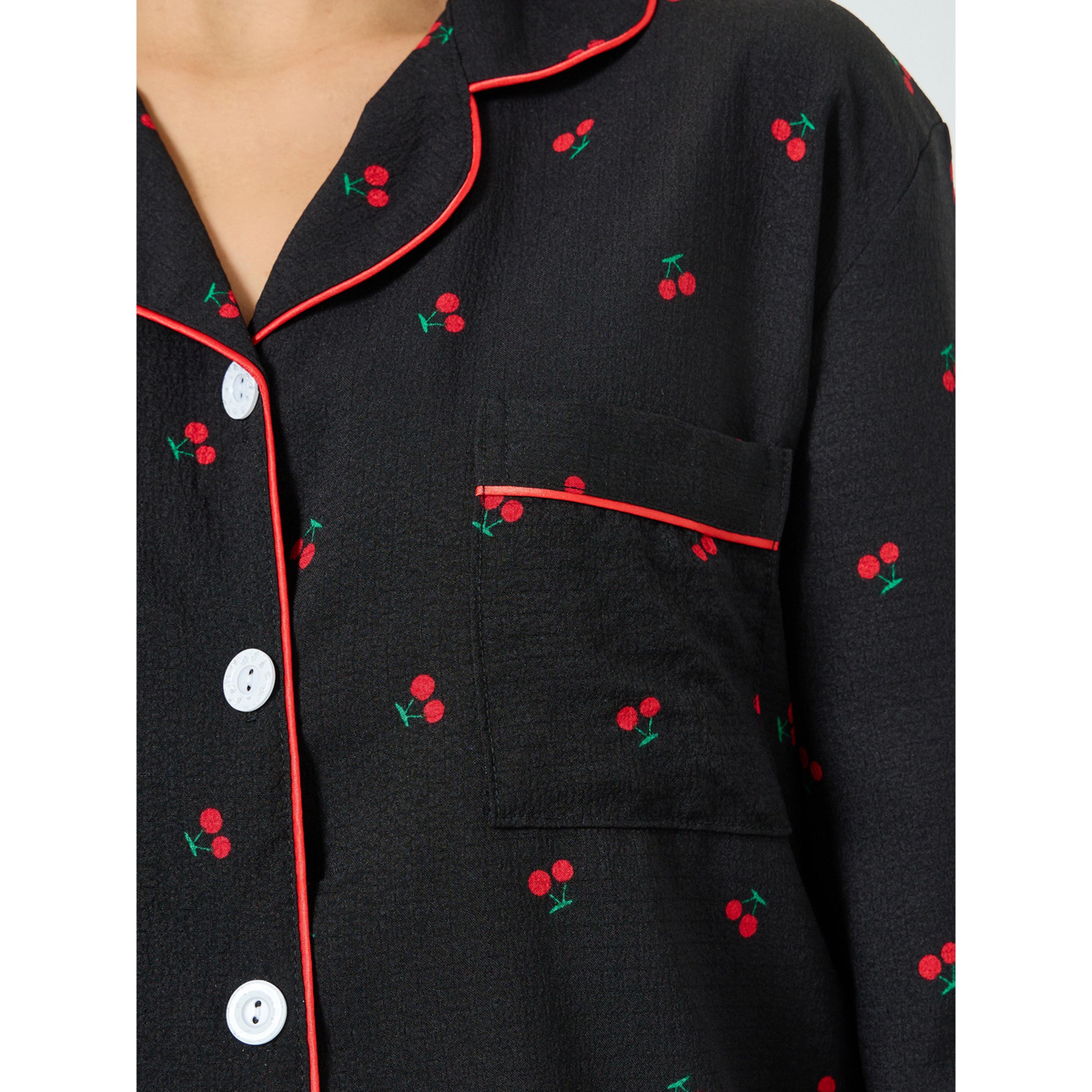 طقم بيجاما من بنطال وبلوزة بطبعة كرز-women-clothing-nightwear-pyjamas-longsets-image-6