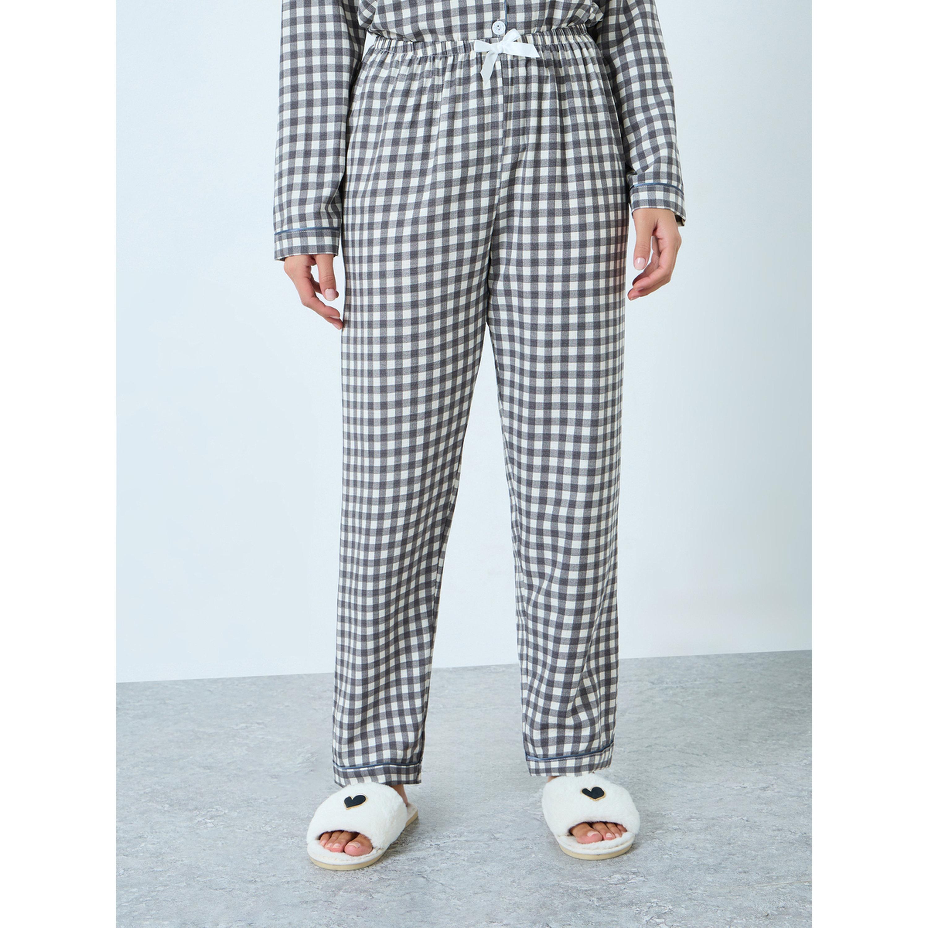 Take Two Black Gingham Check Shirt and Pyjama Set-women-clothing-nightwear-pyjamas-longsets-image-5