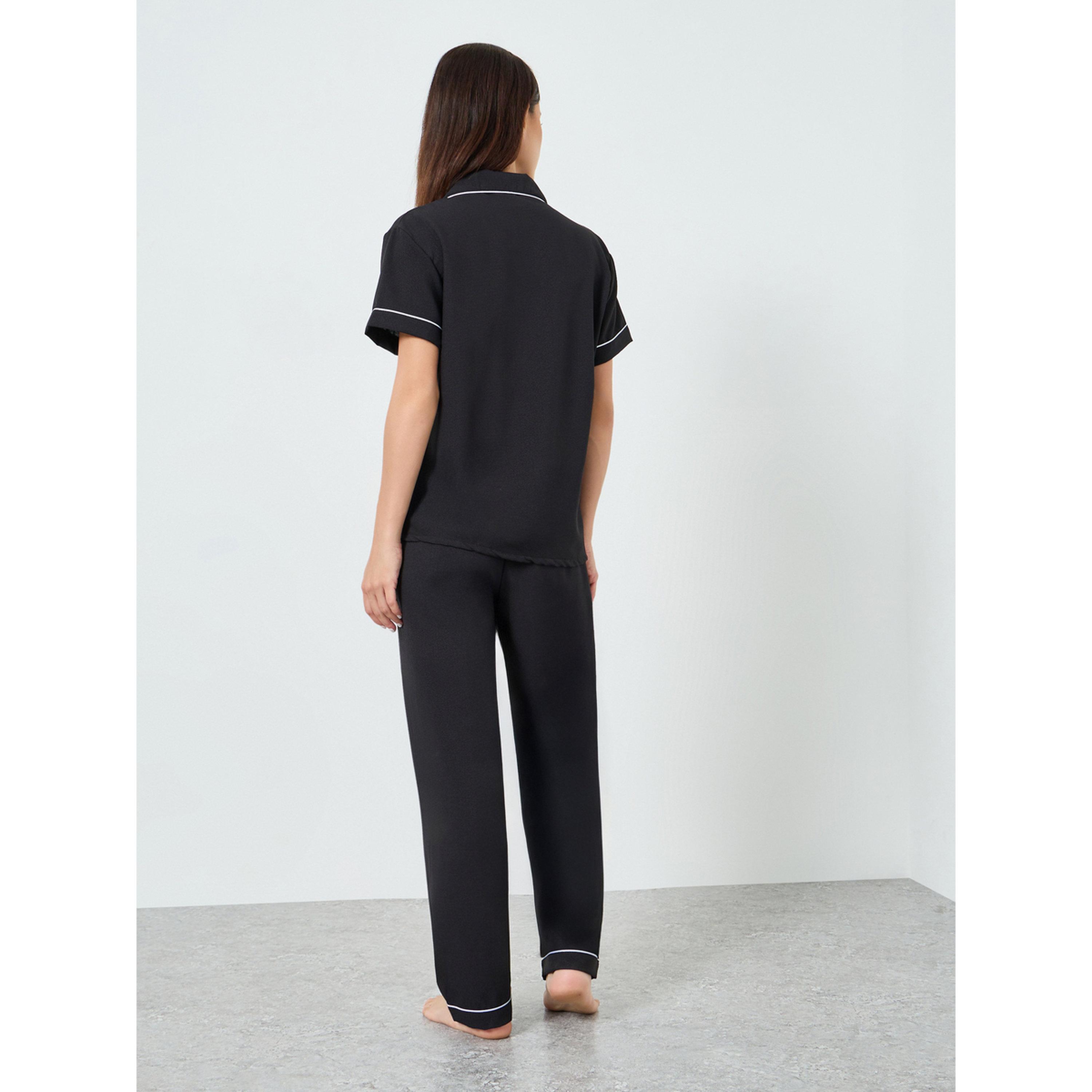 طقم بيجاما من قميص بتفاصيل جيب بشكل قلب-women-clothing-nightwear-pyjamas-longsets-image-3
