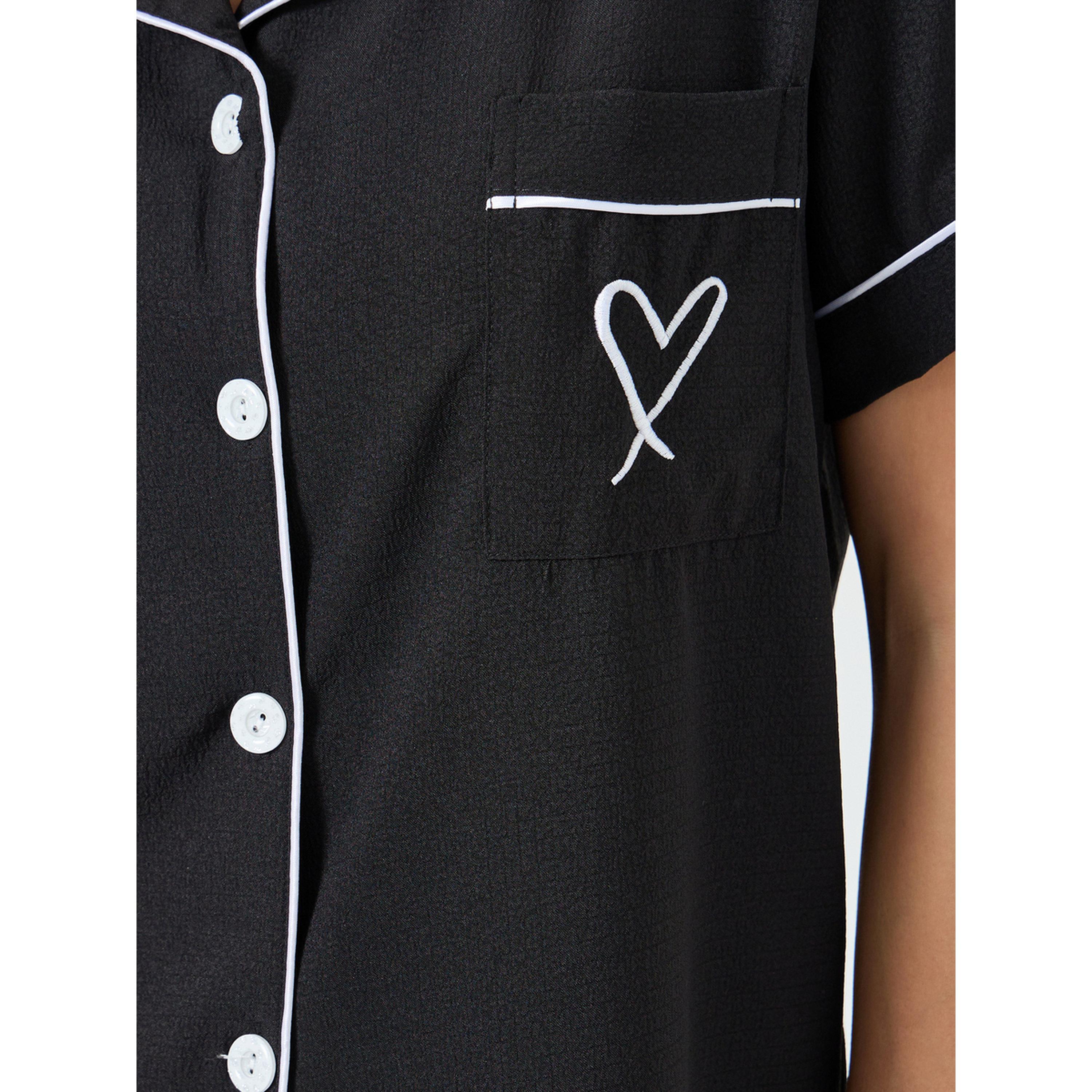 Take Two Black Heart Pocket Detail Shirt and Pyjama Set-women-clothing-nightwear-pyjamas-longsets-image-5